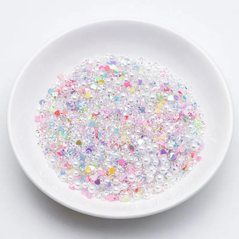 FS5332- 2mm - 4mm Mixed Refills Love - shaped Glitter + Diamonds + Pearls Filler Zoe's DIY Shop