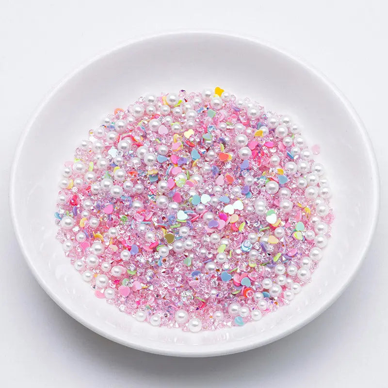 FS5332- 2mm - 4mm Mixed Refills Love - shaped Glitter + Diamonds + Pearls Filler Zoe's DIY Shop