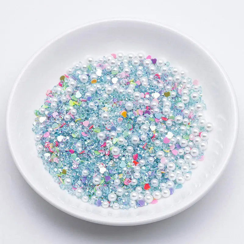 FS5332- 2mm - 4mm Mixed Refills Love - shaped Glitter + Diamonds + Pearls Filler Zoe's DIY Shop