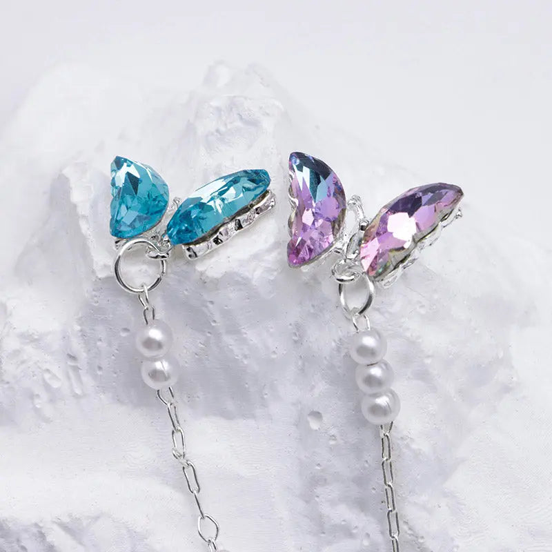 FS5362- 14*48Mm Alloy Crystal Butterfly Pearl Pendant Nail Art Stickers For DIY Projects Zoe's DIY Shop