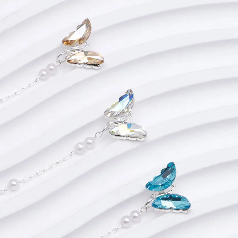 FS5362- 14*48Mm Alloy Crystal Butterfly Pearl Pendant Nail Art Stickers For DIY Projects Zoe's DIY Shop