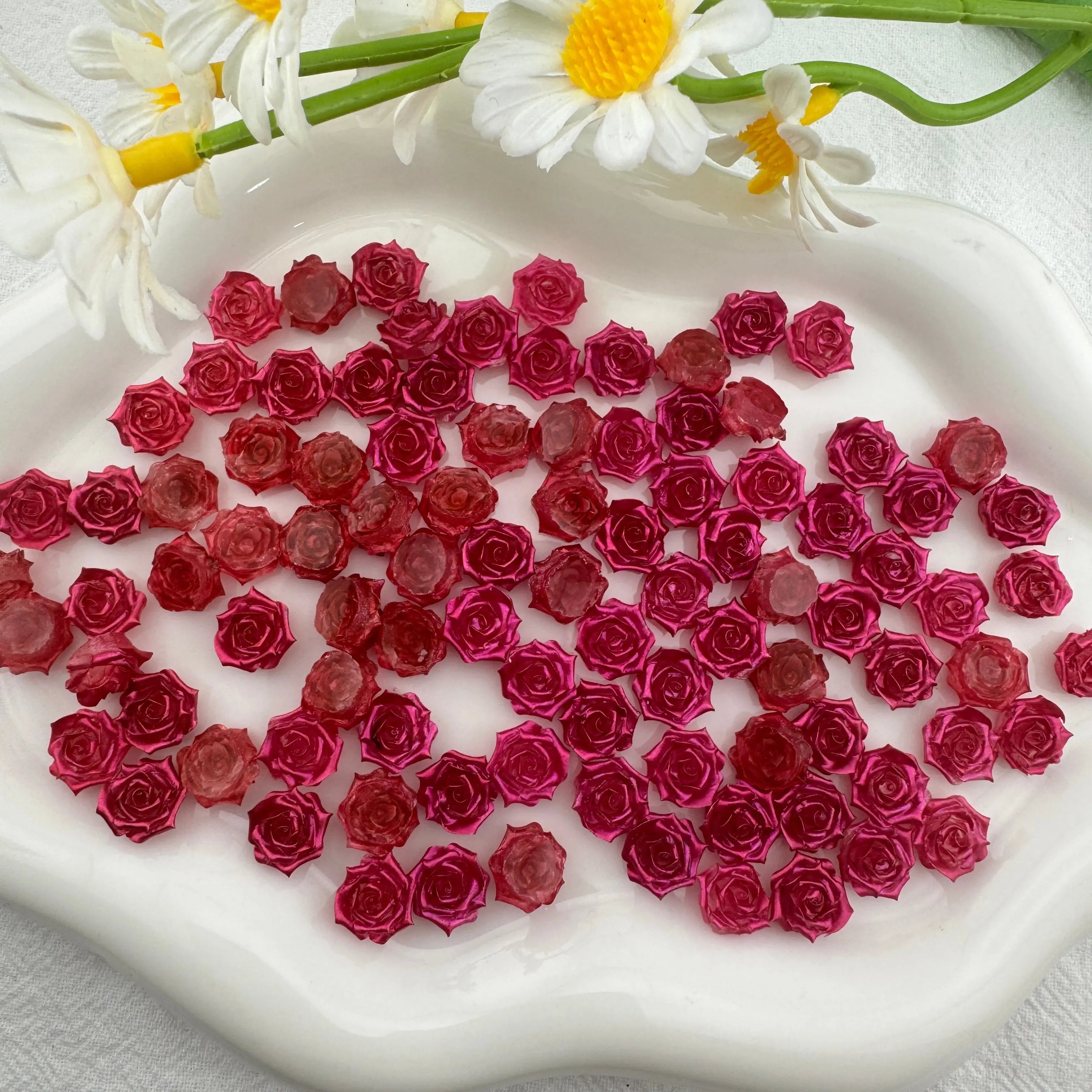 FS5368- 10mm Lacquer Sensation Velvet, Soft Flower Charms Soft Flower Patches, Luminous Night Glow For DIY Project Zoe's DIY Shop