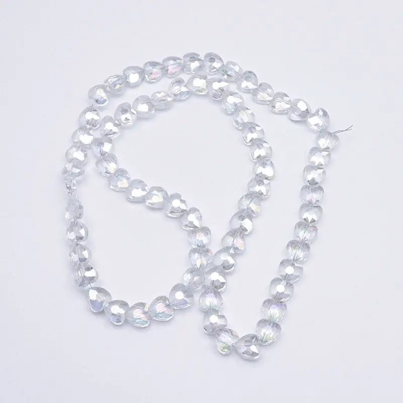 FS5377- 10*10mm About 70PCS/Strand Heart Glass Beads Zoe's DIY Shop