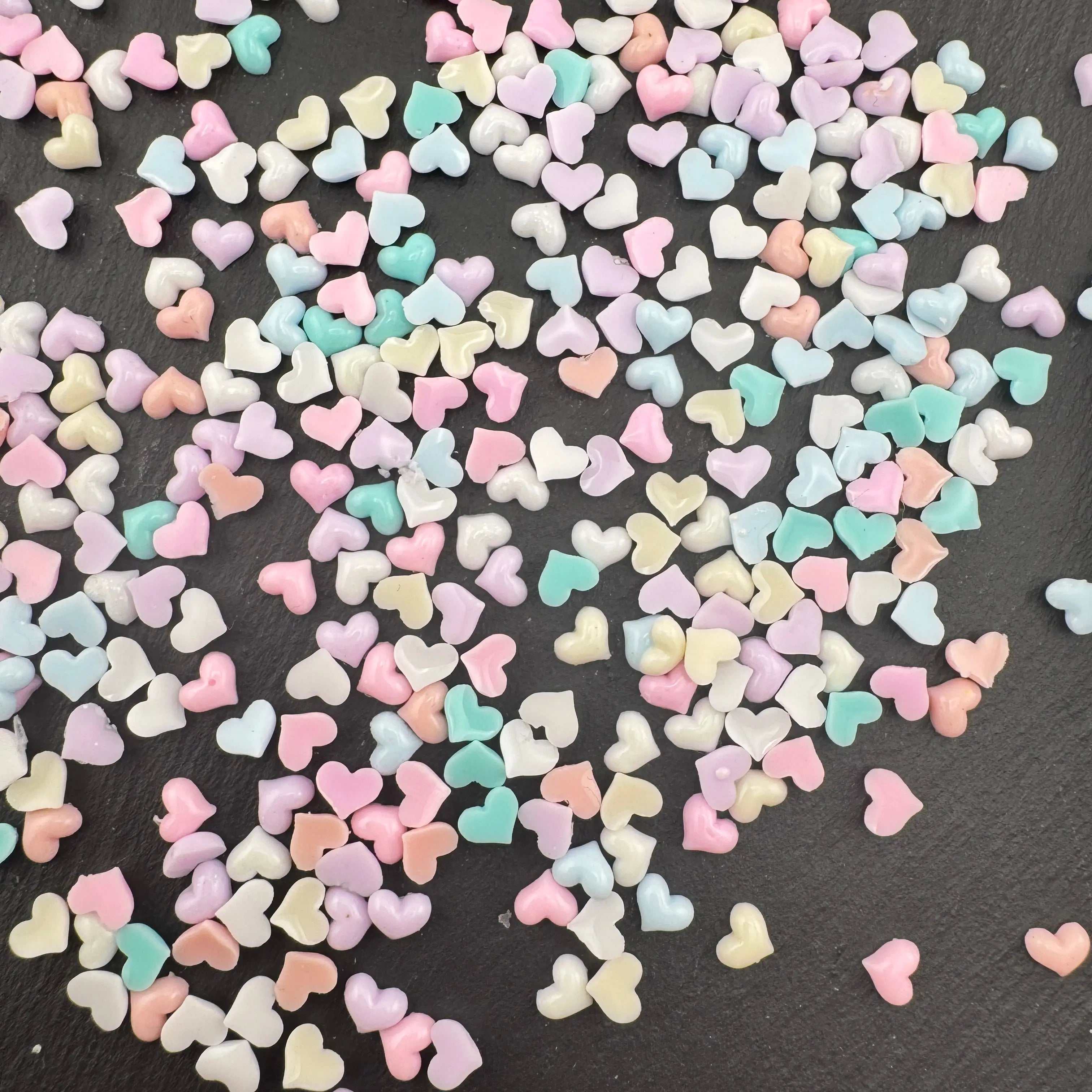 FS5380-About 5mm*5mm Random Mixed Color Resin Heart Nail Charms For Making Fancy Beads Or Fancy Beadable Pens For DIY Project Zoe's DIY Shop