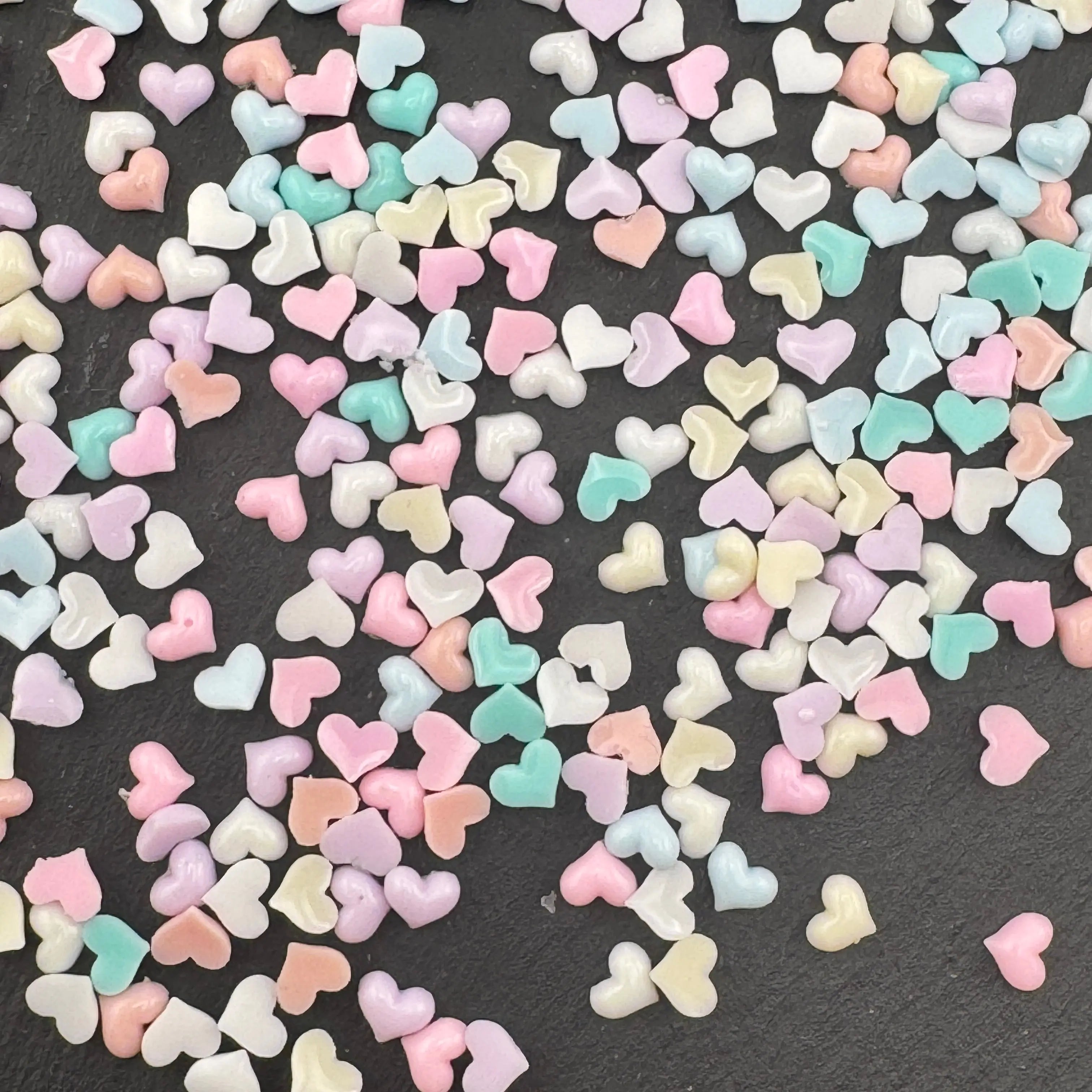 FS5380-About 5mm*5mm Random Mixed Color Resin Heart Nail Charms For Making Fancy Beads Or Fancy Beadable Pens For DIY Project Zoe's DIY Shop