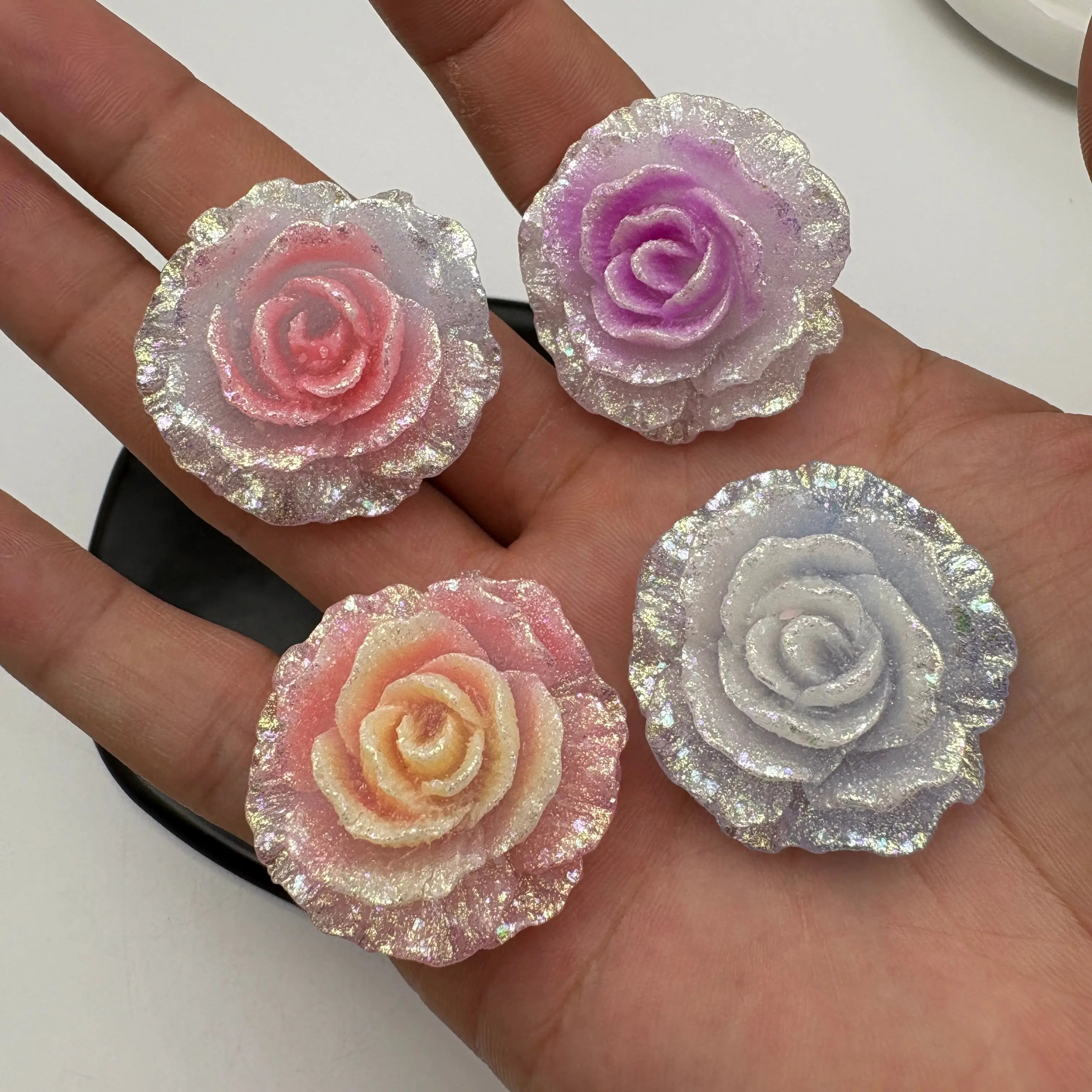 FS5383- 36Mm Luminous Soft Flower Charms Zoe's DIY Shop