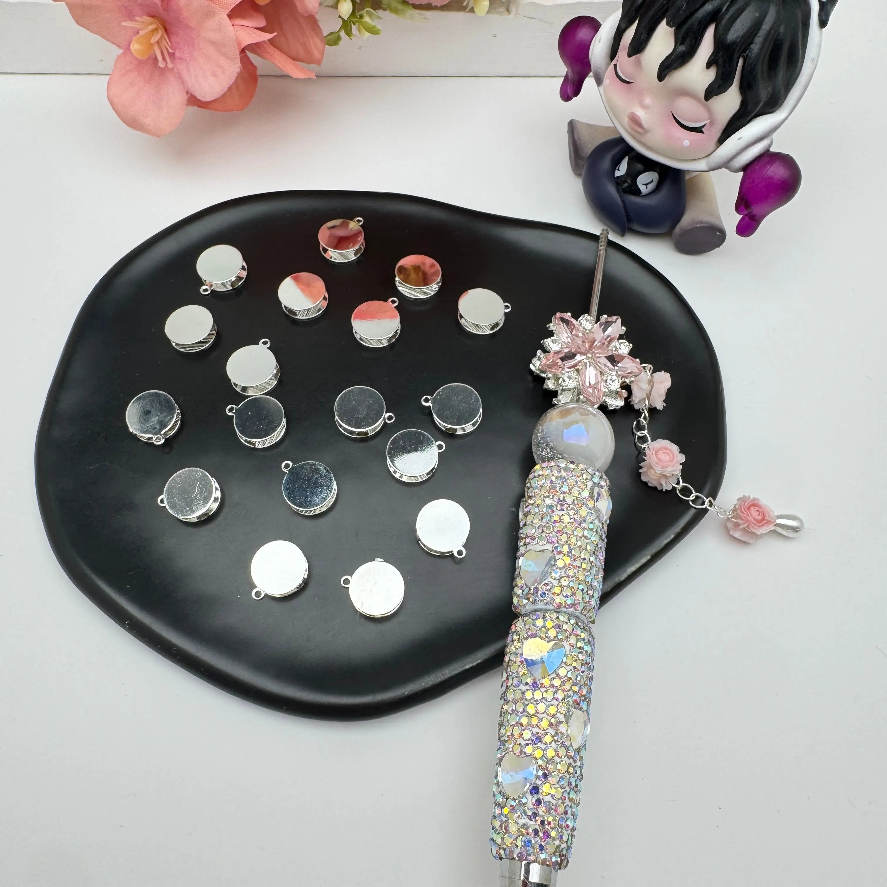 FS5397-About 10mm Metal Based Beads Fit For Beadable Pens Zoe's DIY Shop