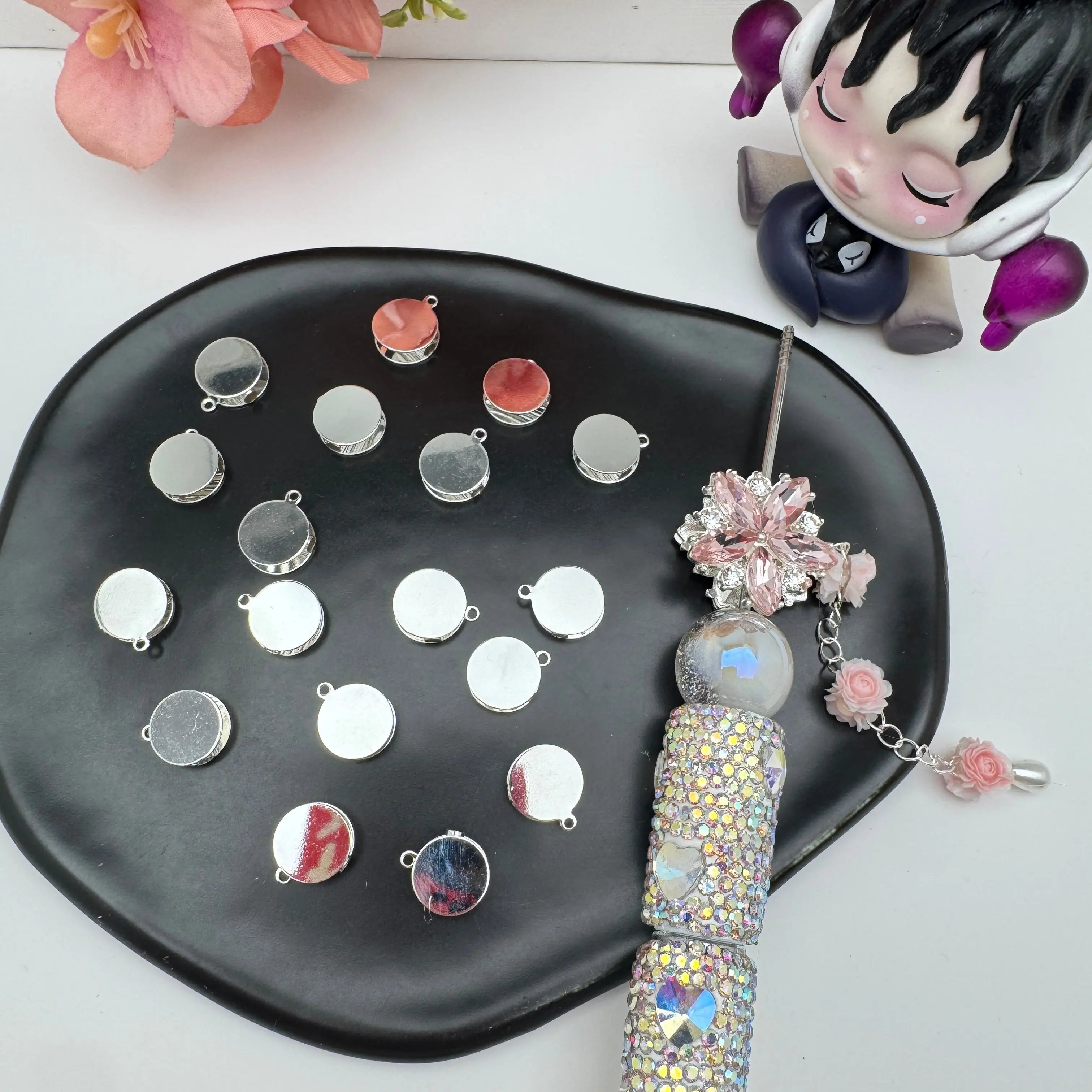 FS5397-About 10mm Metal Based Beads Fit For Beadable Pens Zoe's DIY Shop