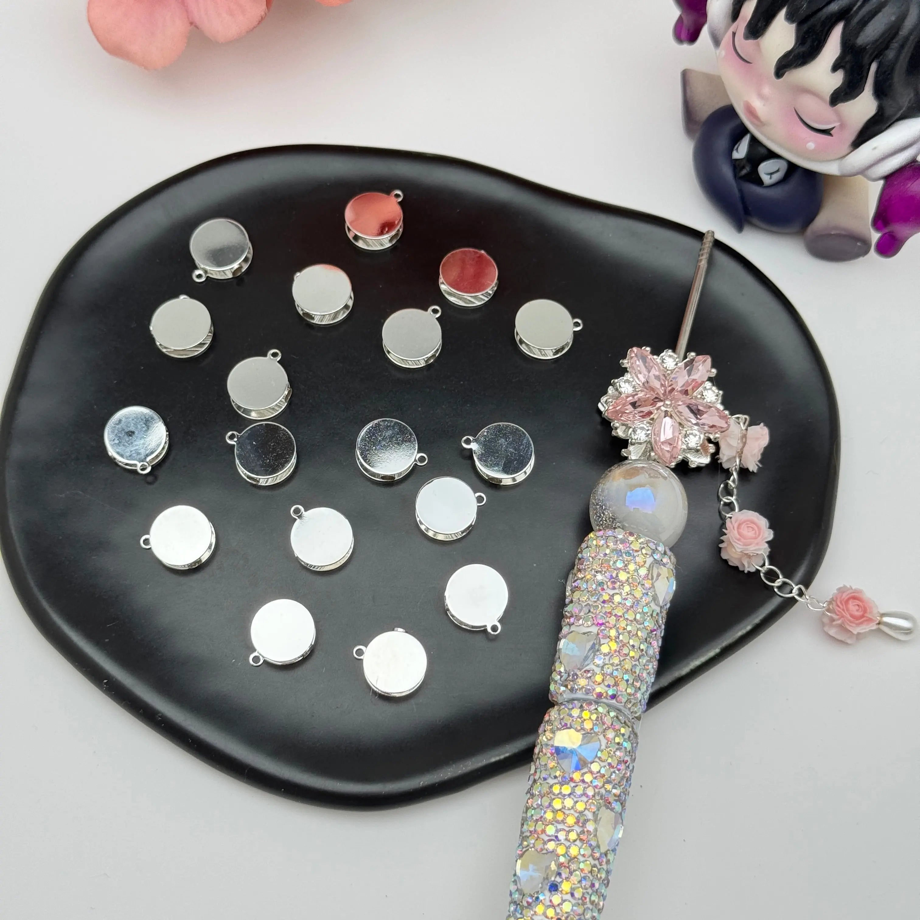 FS5397-About 10mm Metal Based Beads Fit For Beadable Pens Zoe's DIY Shop