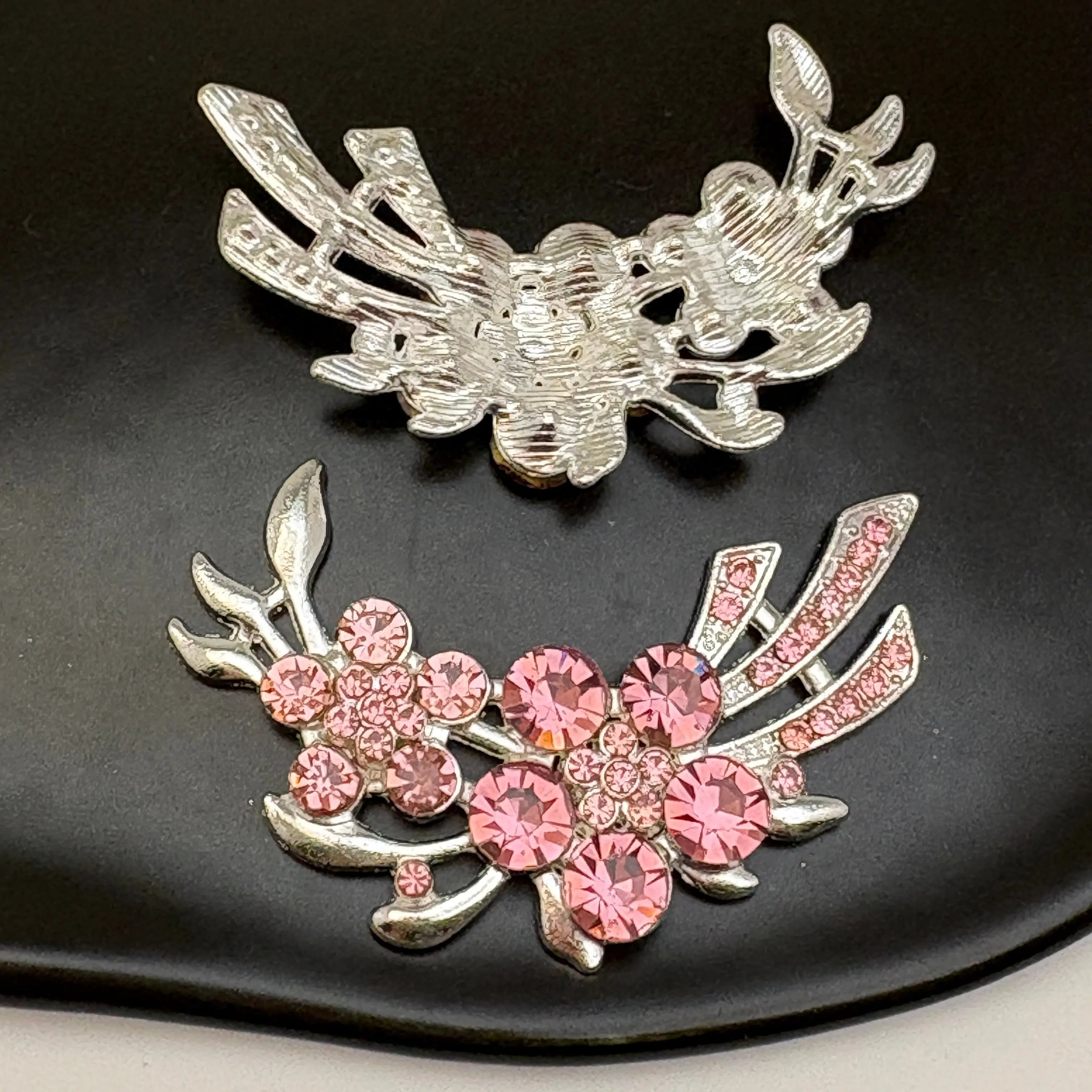 FS5428- 53*35Mm 2 Flower Metal Charms Double Flower Metal Patches Zoe's DIY Shop