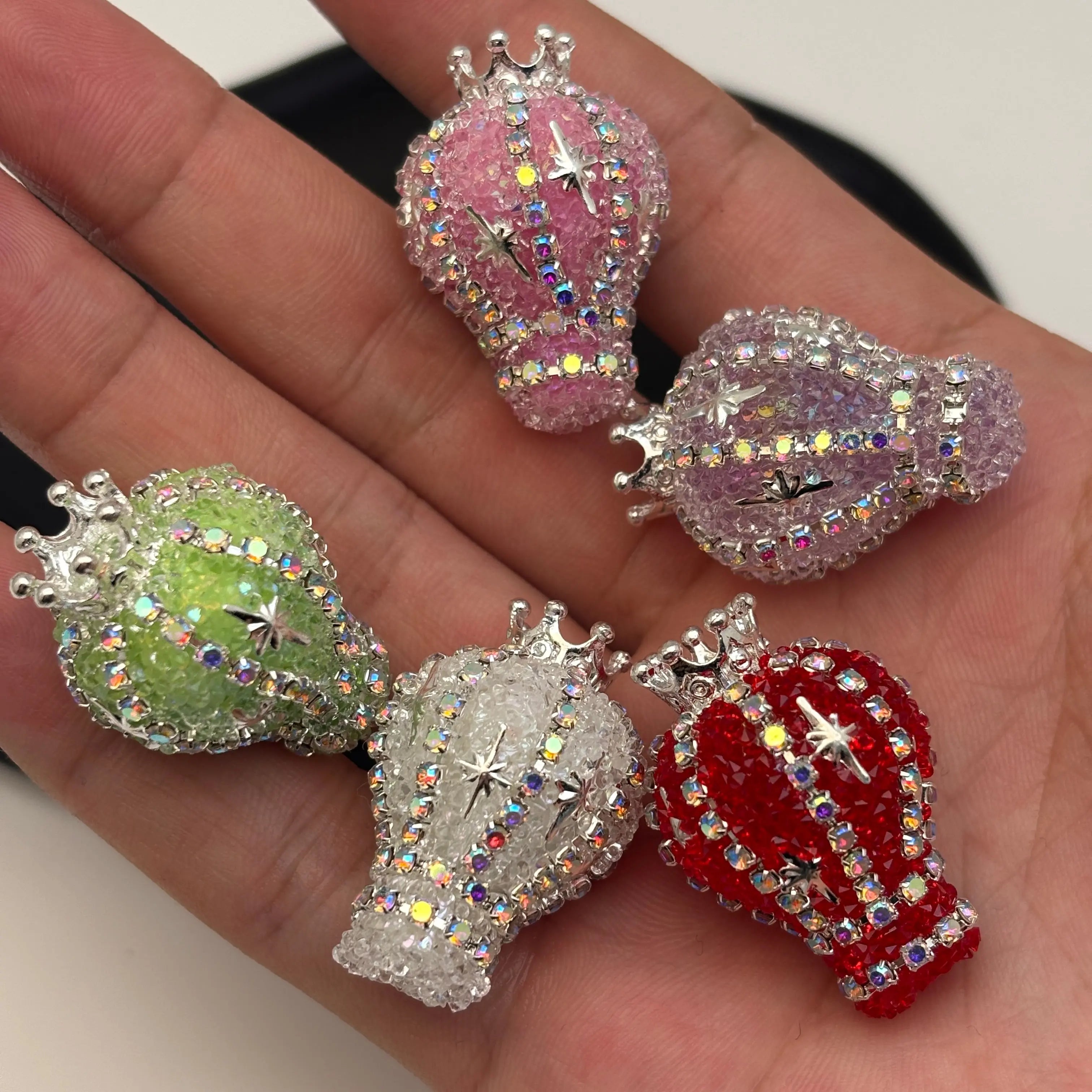 FS5434- 31mm Diamond-encrusted And Chain Crown Small Hot Air Balloon Beads Zoe's DIY Shop