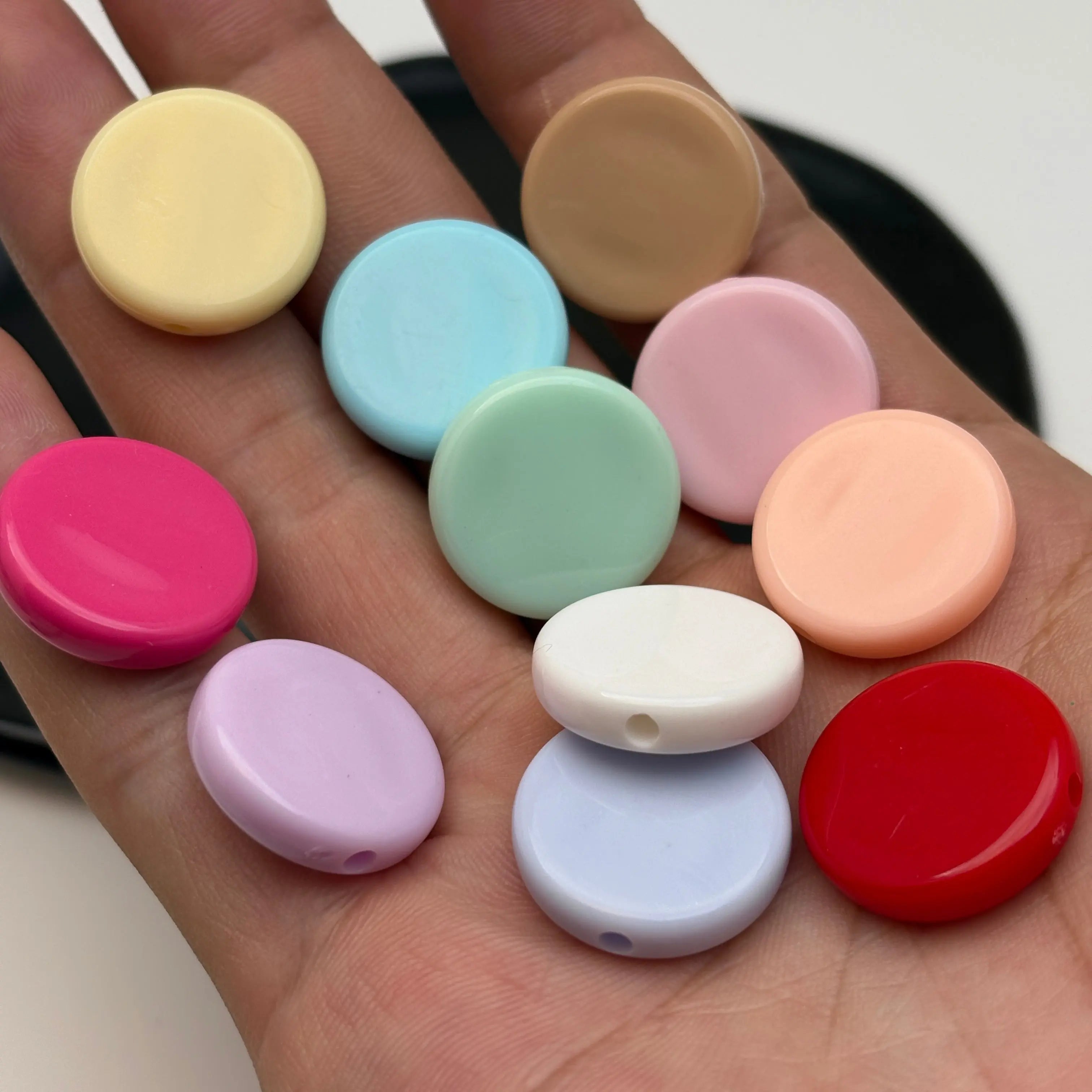 FS5454- 20mm Round Plate Based Beads, Round Plate Bottom Beads, Thickness 5mm, Fit Pen For DIY Project Zoe's DIY Shop