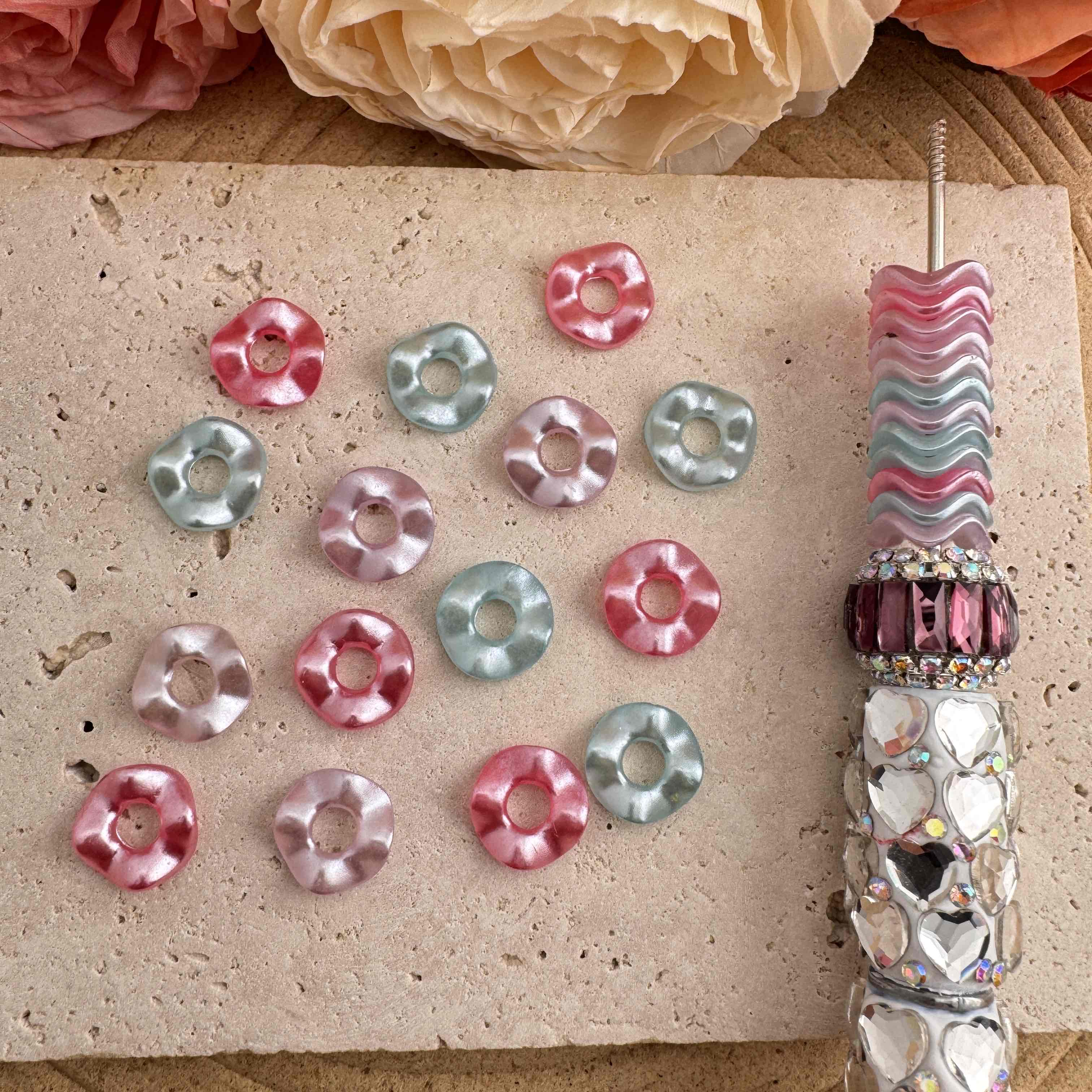 FS5850-13mm  Pearl Looking Wave Spacer Spacer Zoe's DIY Shop