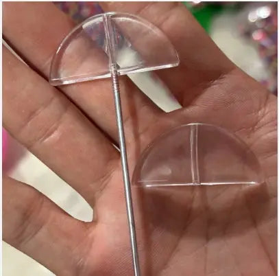 FS5887-19*38MM Half Round Plate Beads Pen Topper Zoe DIY Wholesale