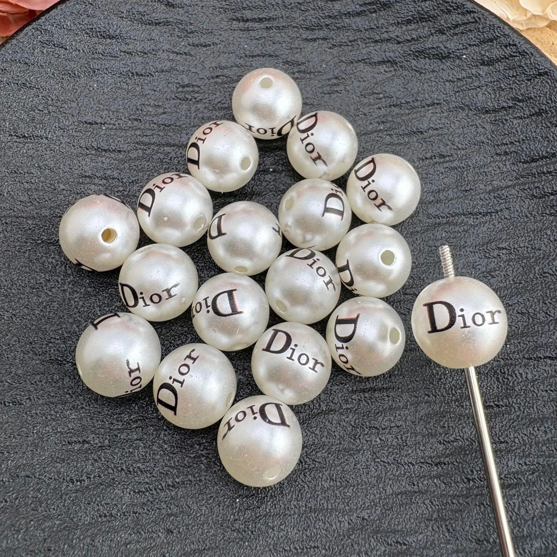 FS6287-16mm Pearl Looking Acrylic Beads Zoe DIY Wholesale
