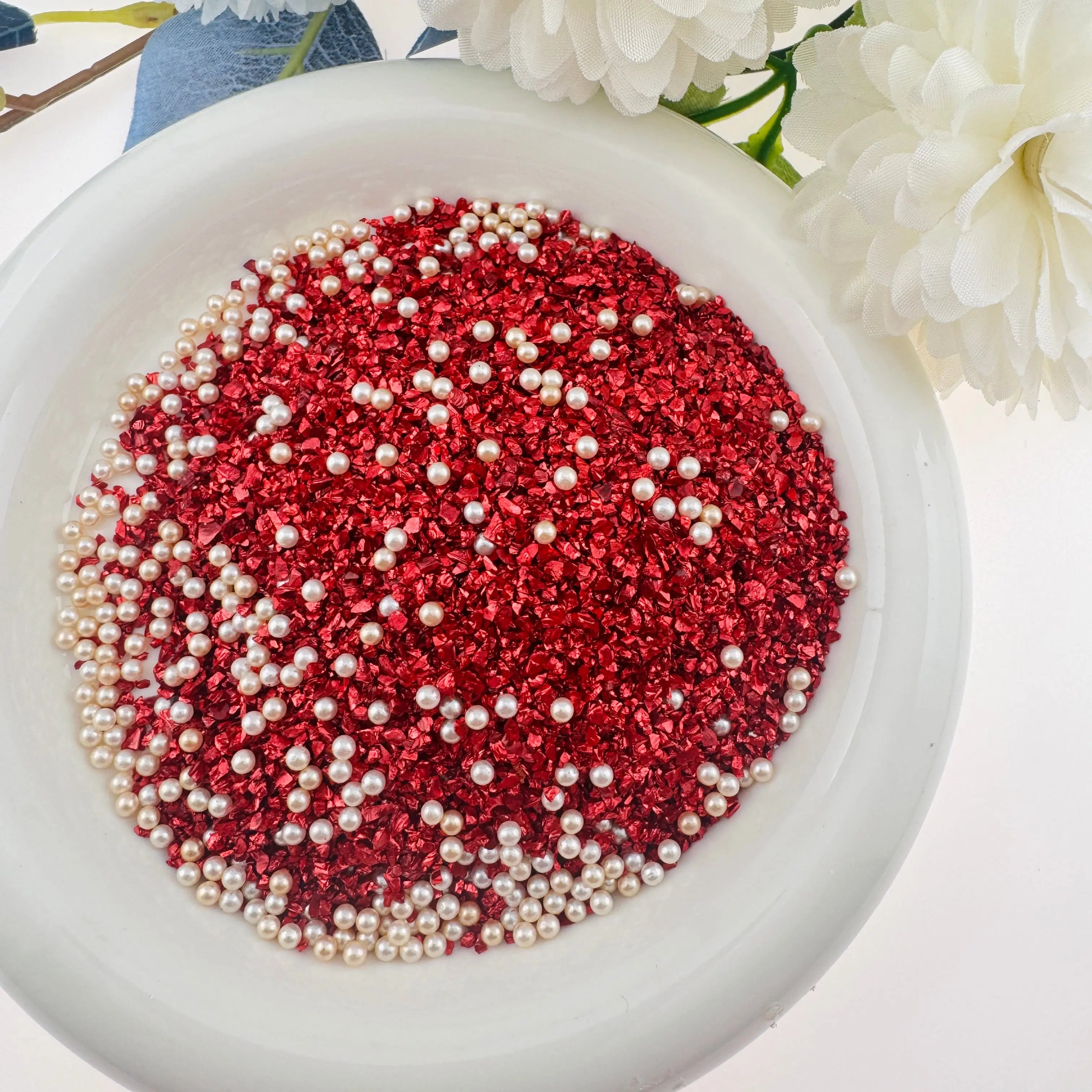 FS6298-UV Color Glass Sand + Pearl Mixed: Colored Plated Glass Sand + Pearl Mixed Style ZoeDIY Shop