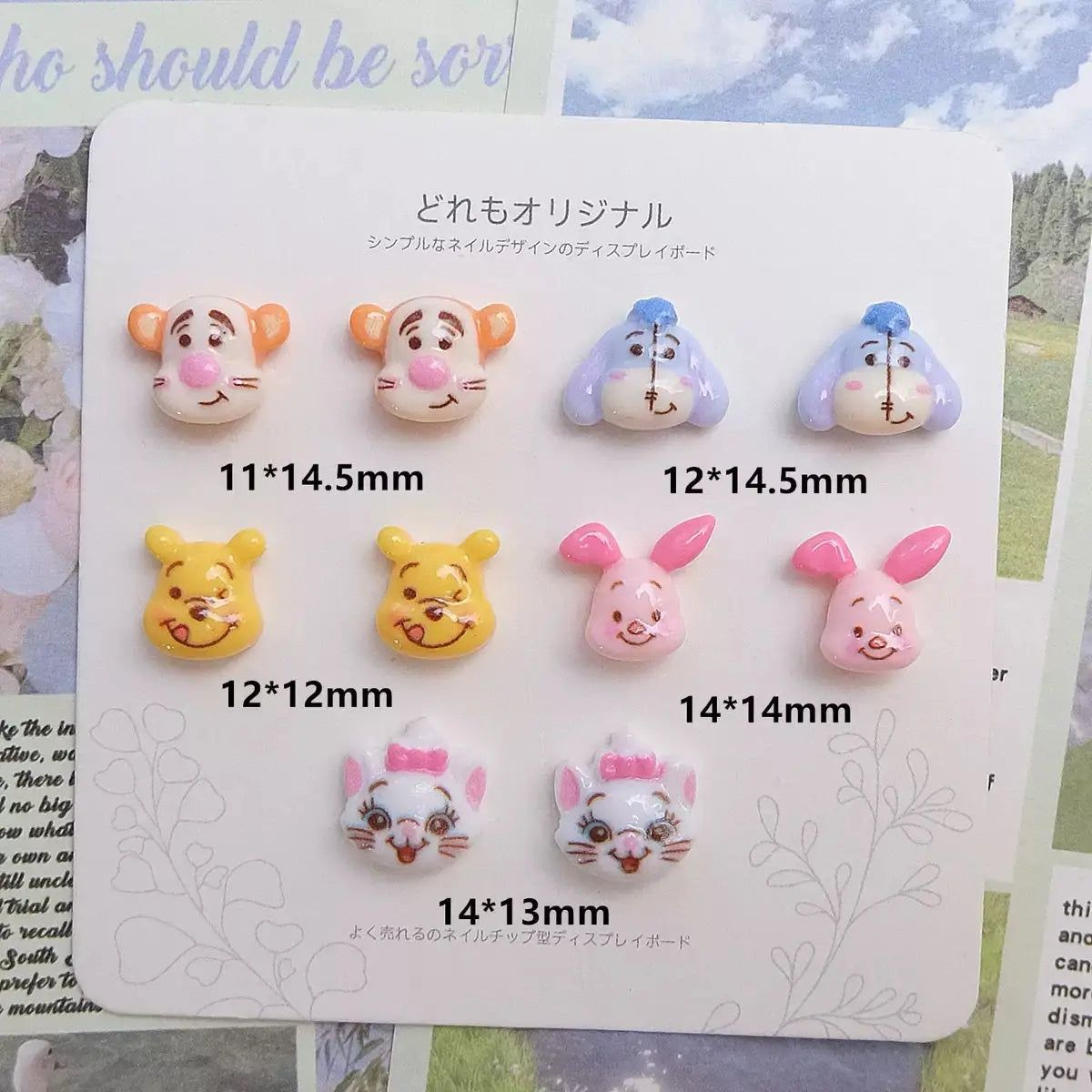 FS6476-About 14mm Cute Cartoon Character Nail Charms For Making Fancy Beads Or Fancy Pens Zoe DIY Wholesale