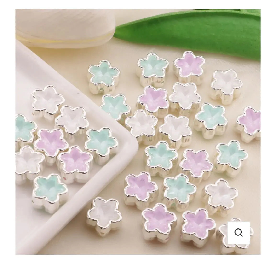 FS6500-About 12mn Star Gemstone Metal Beads Zoe DIY Wholesale