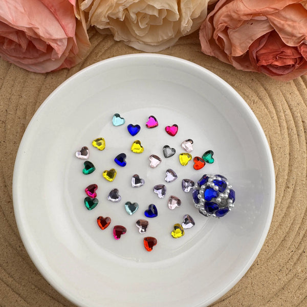 FS6555-About 6mm Crystal Heart Nail Charms For Making Nail Art Fancy Beads Pens Zoe DIY Wholesale