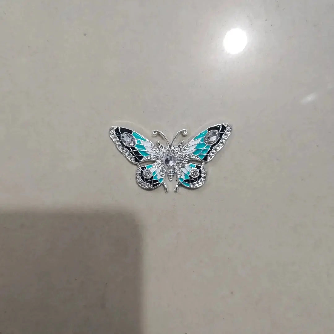 FS6870-49*26MM Blue And Black Butterfly Metal Charms With Diamomds Zoe DIY Wholesale