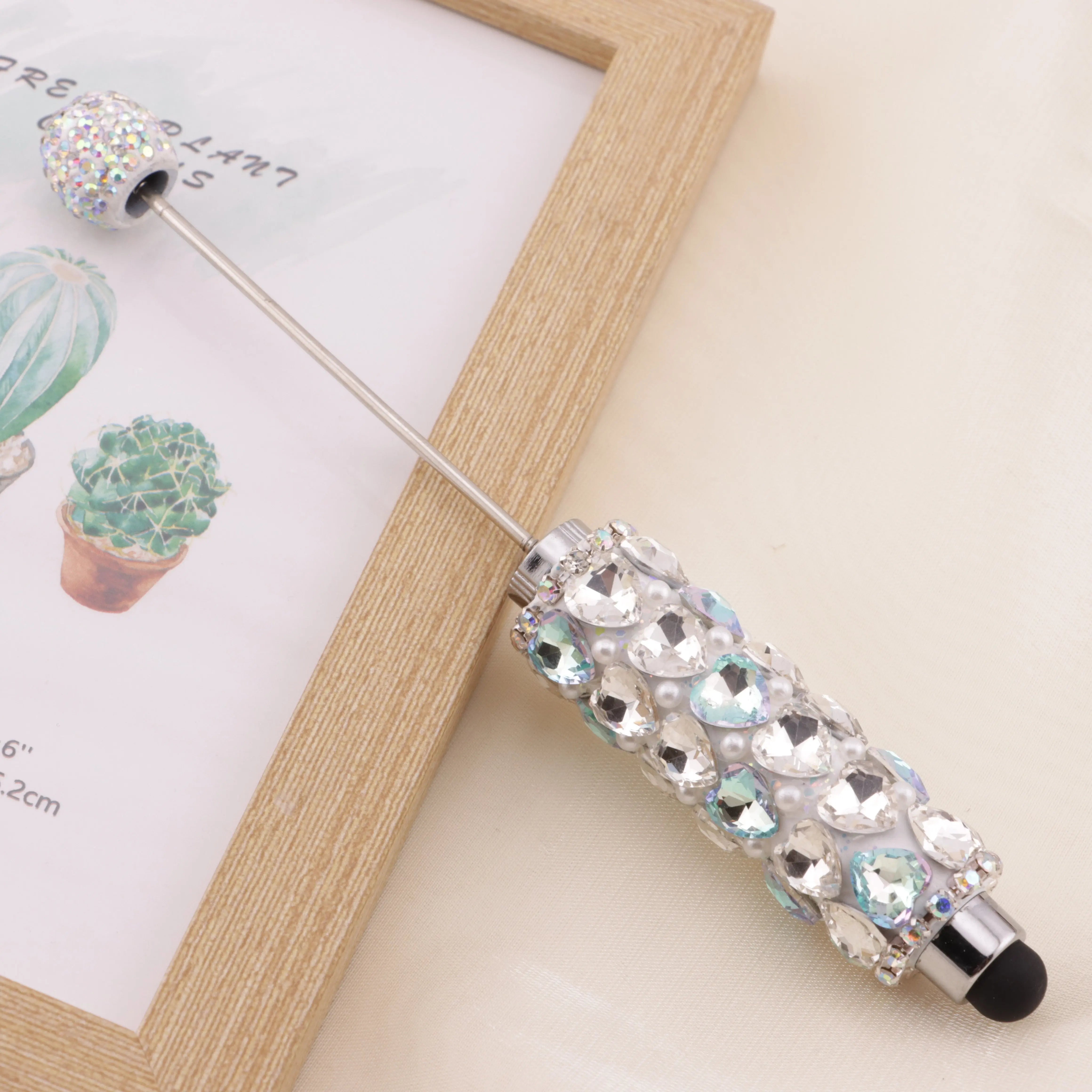 Full Of Love Diamonds Beadable Stylus Pens Lovingly Heart - Shaped Diamond - Strung Bead Stylus Pens Zoe's DIY Shop