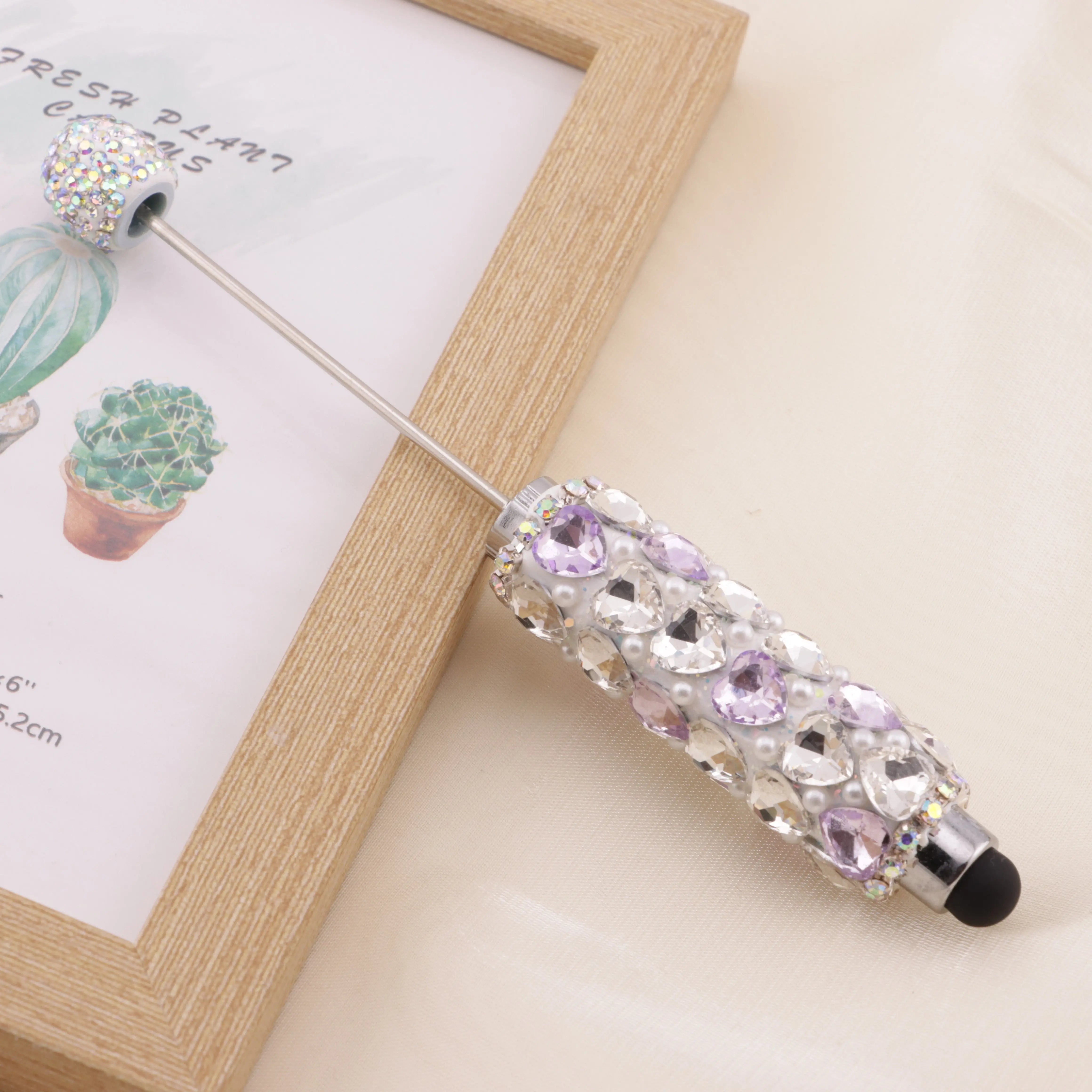 Full Of Love Diamonds Beadable Stylus Pens Lovingly Heart - Shaped Diamond - Strung Bead Stylus Pens Zoe's DIY Shop