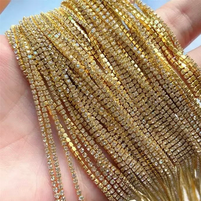 FS4067-2mm Gold Diamond Chain For Jewelry Making Zoe's DIY Shop