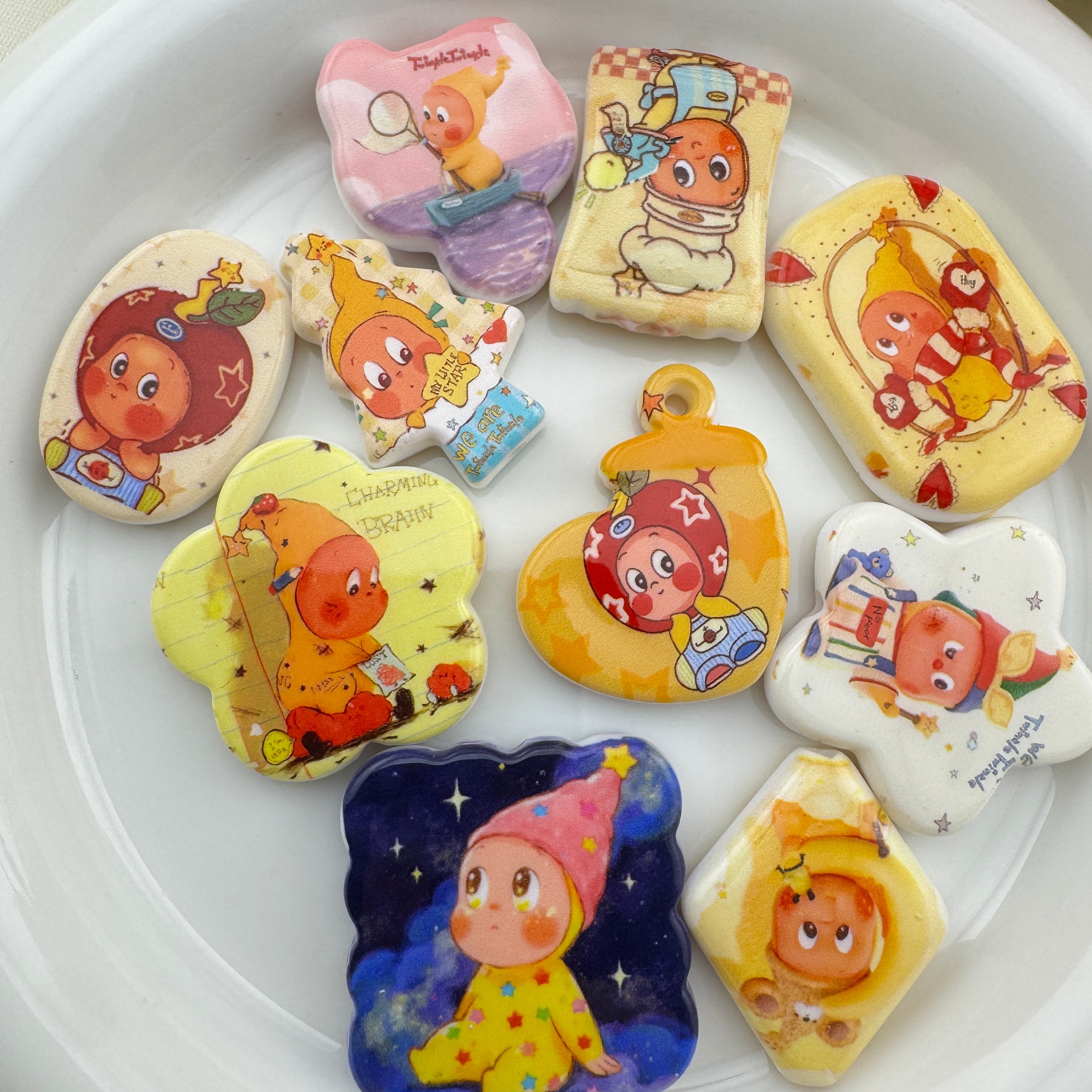 FS6741-Star Man Printed Acrylic Beads Zoe's DIY Shop