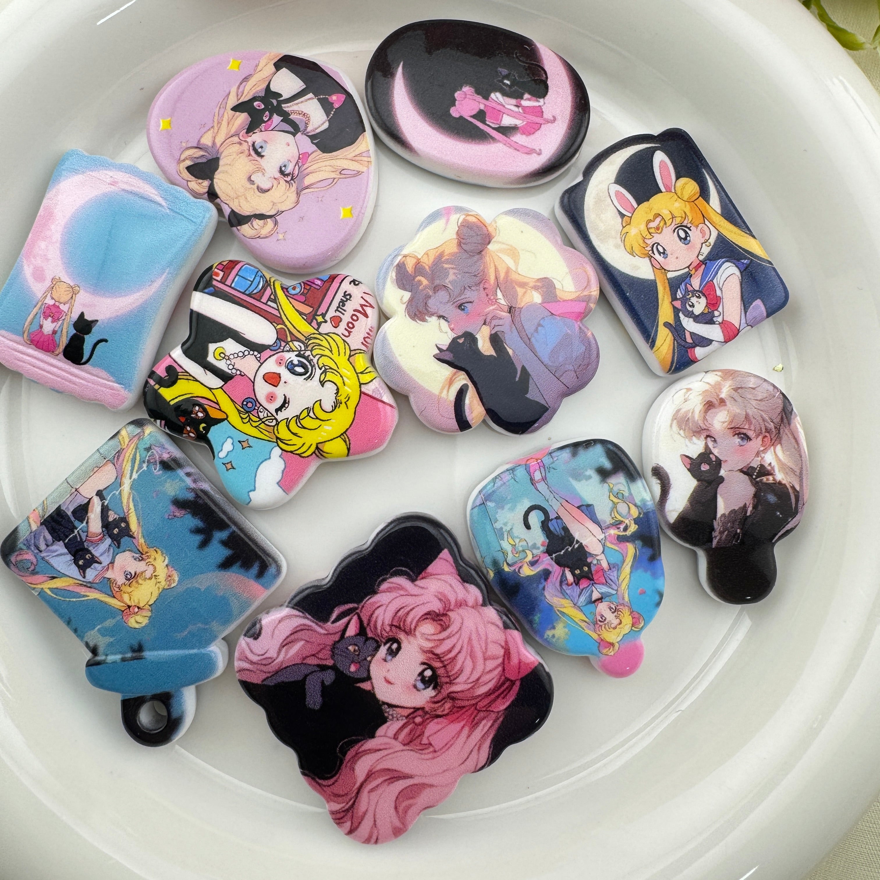 FS6743-Sailor Moon Mixed Printed Acrylic Beads Zoe's DIY Shop