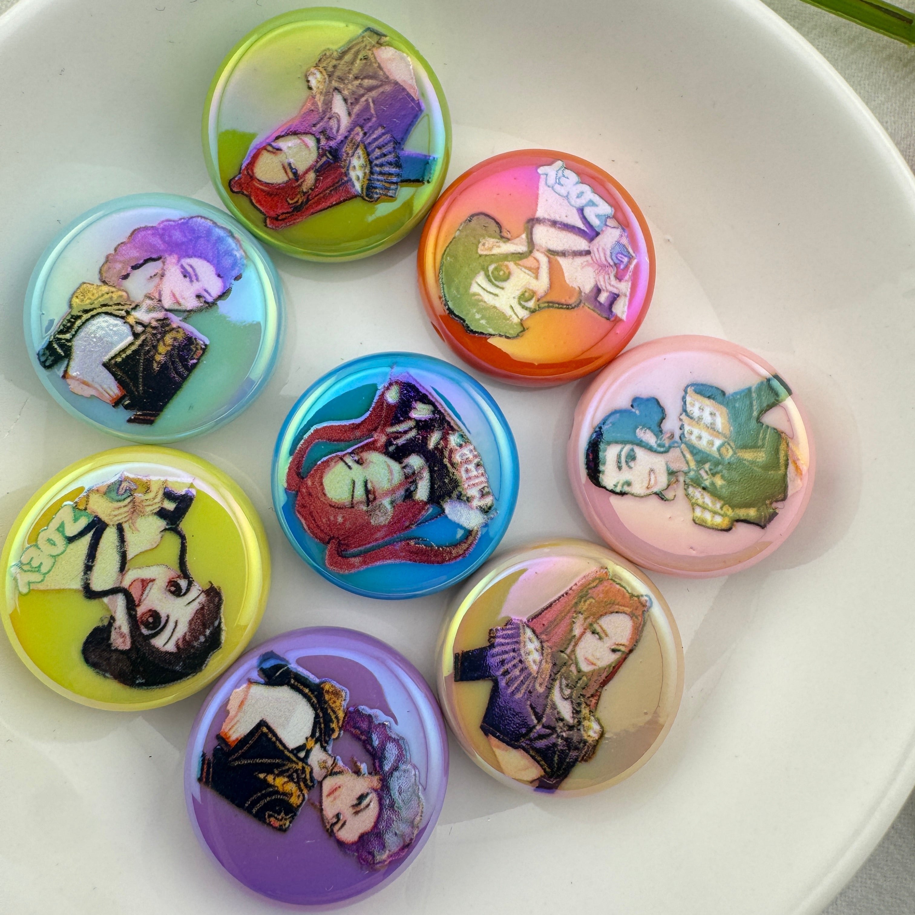 FS6748-20mm K-Pop Printed Round Plate Acrylic Beads Zoe's DIY Shop