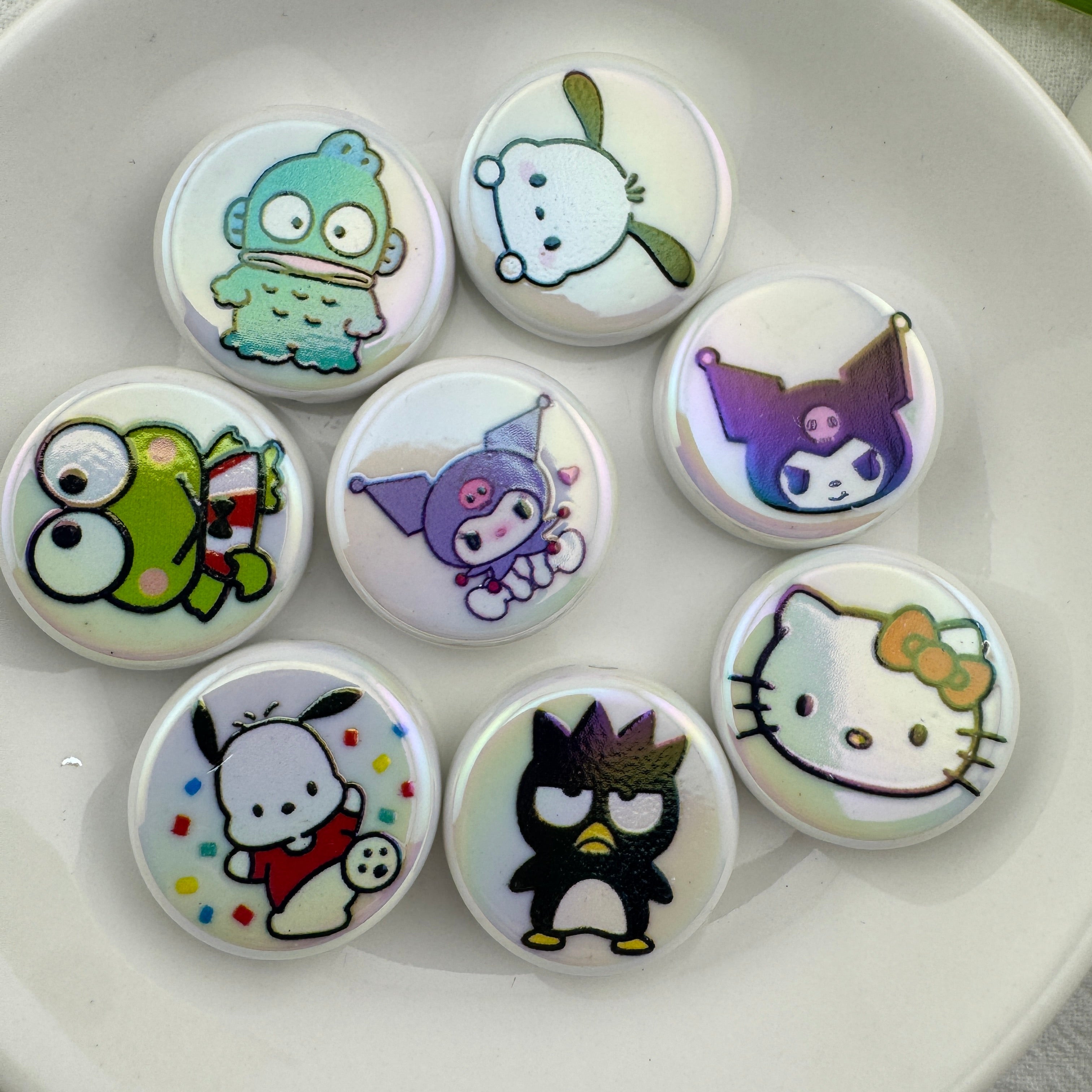 FS6702-20mm Sanrio Printed Round Plate Acrylic Beads Zoe's DIY Shop