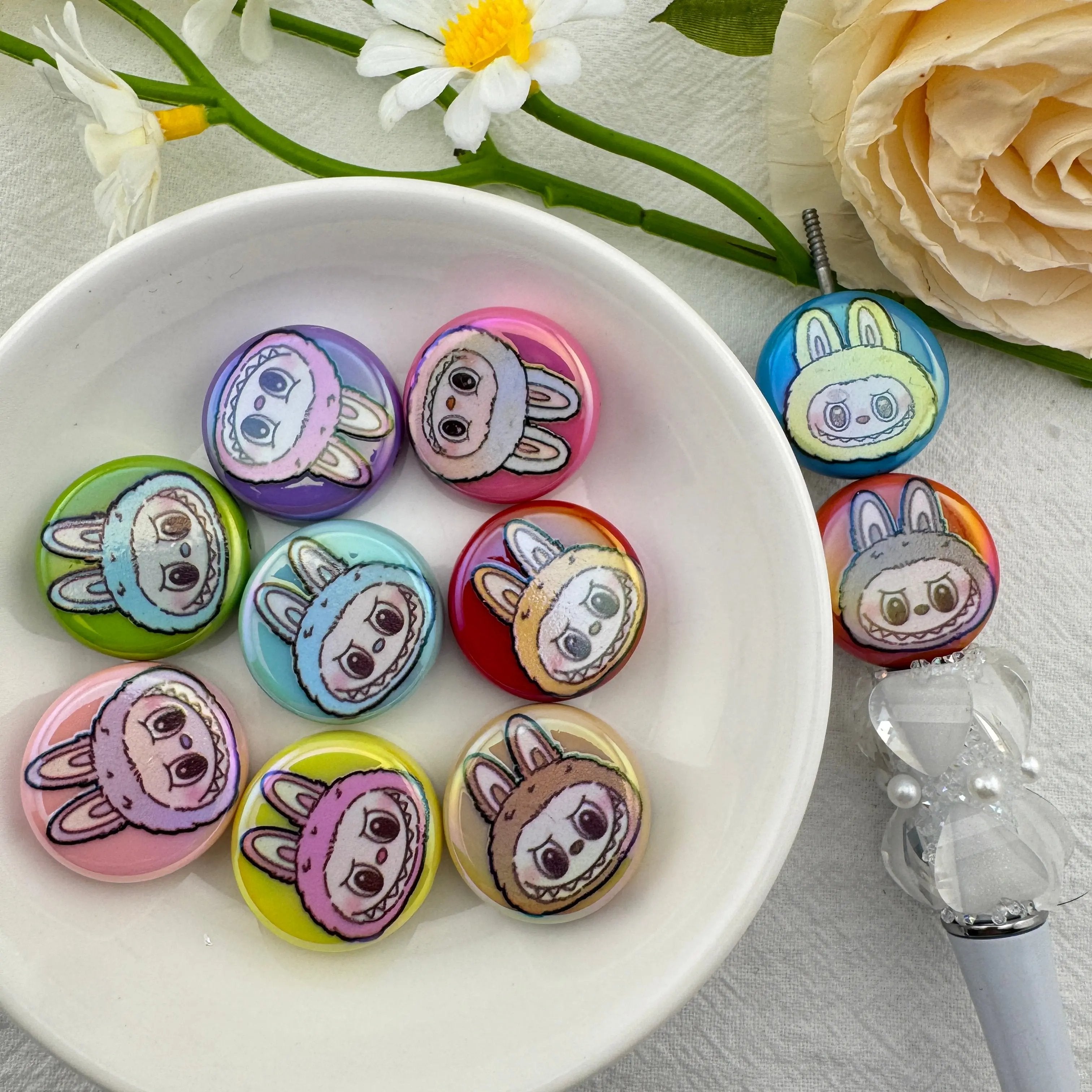 FS6735-20mm LBB Random Mixed Color Round Plate Acrylic Beads Zoe's DIY Shop