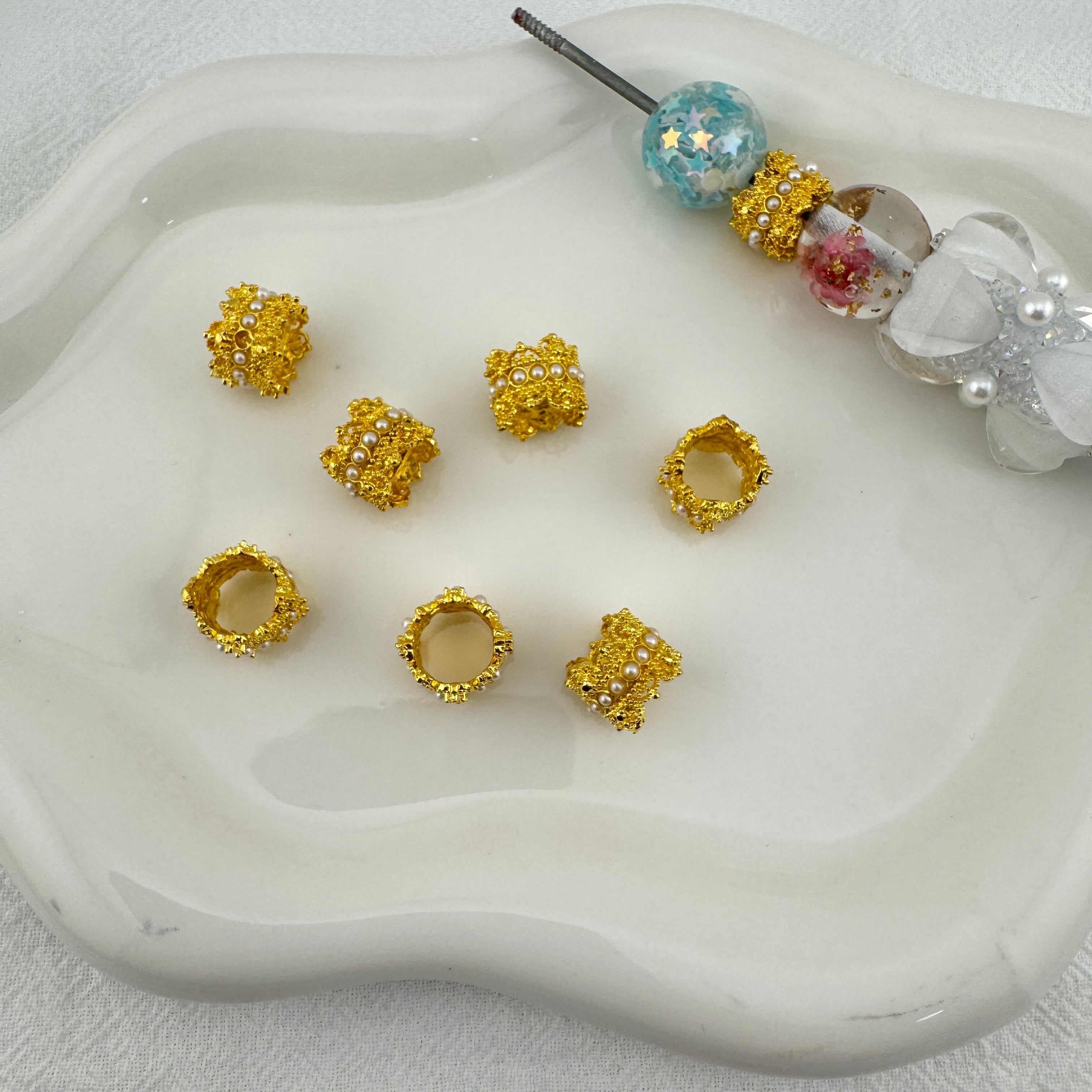 FS4728- Single-row Pearls, Metal Spacers Zoe's DIY Shop