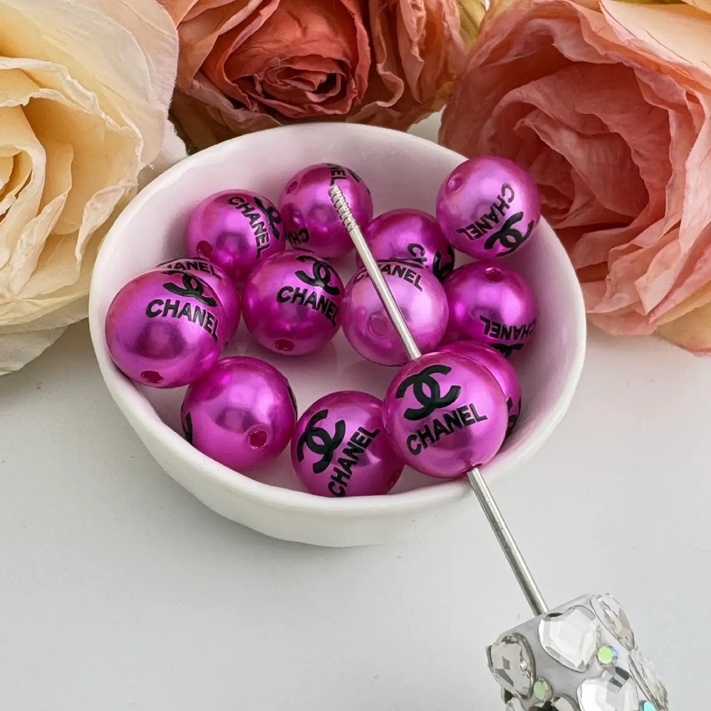 FS5541-16MM Round Random Mixed Color  Acrylic Faux Pearl Beads Imitated Pearl Loose Spacer Beads with Hole for Jewelry Making Supplies