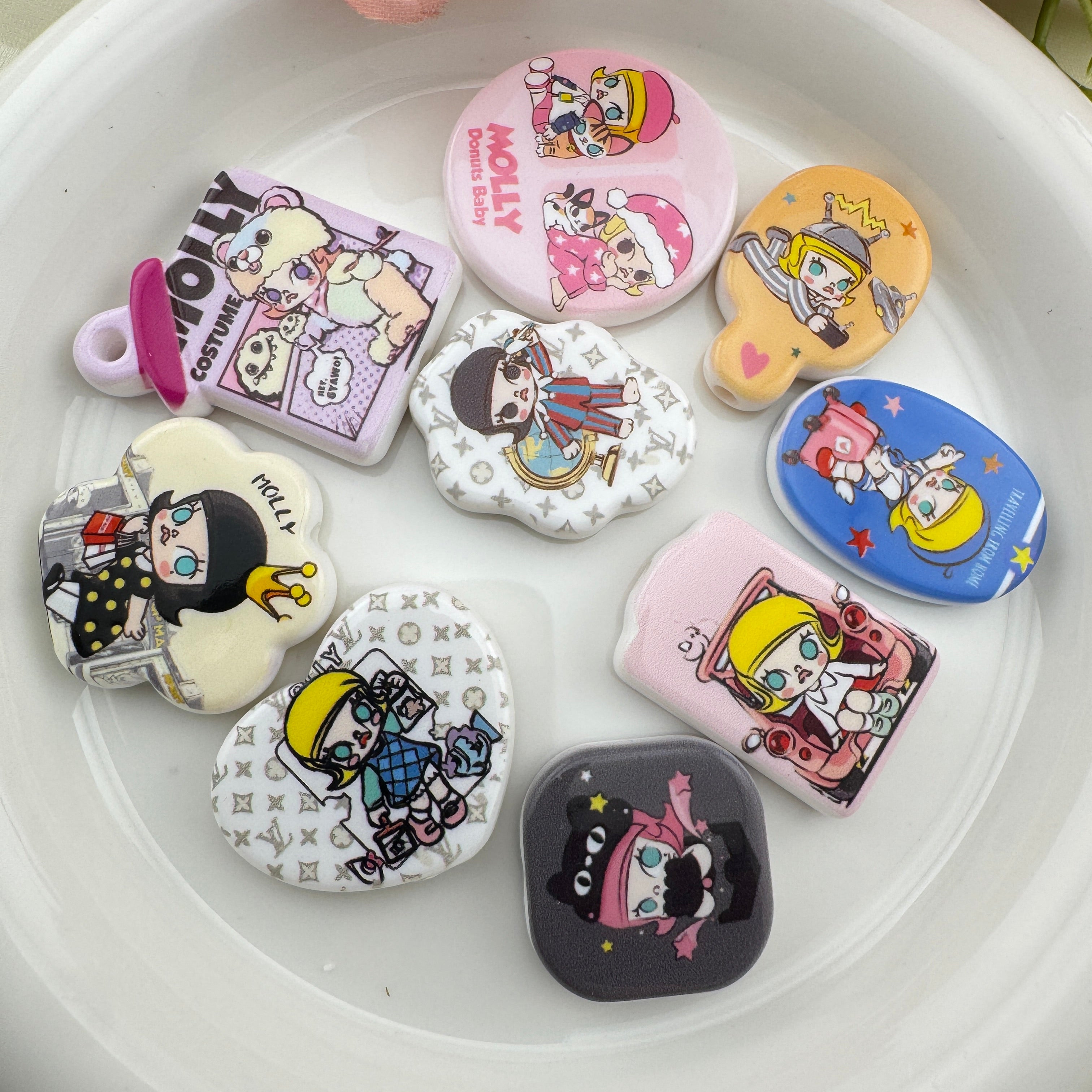 FS6744-Molly Mixed Printed Acrylic Beads Zoe's DIY Shop