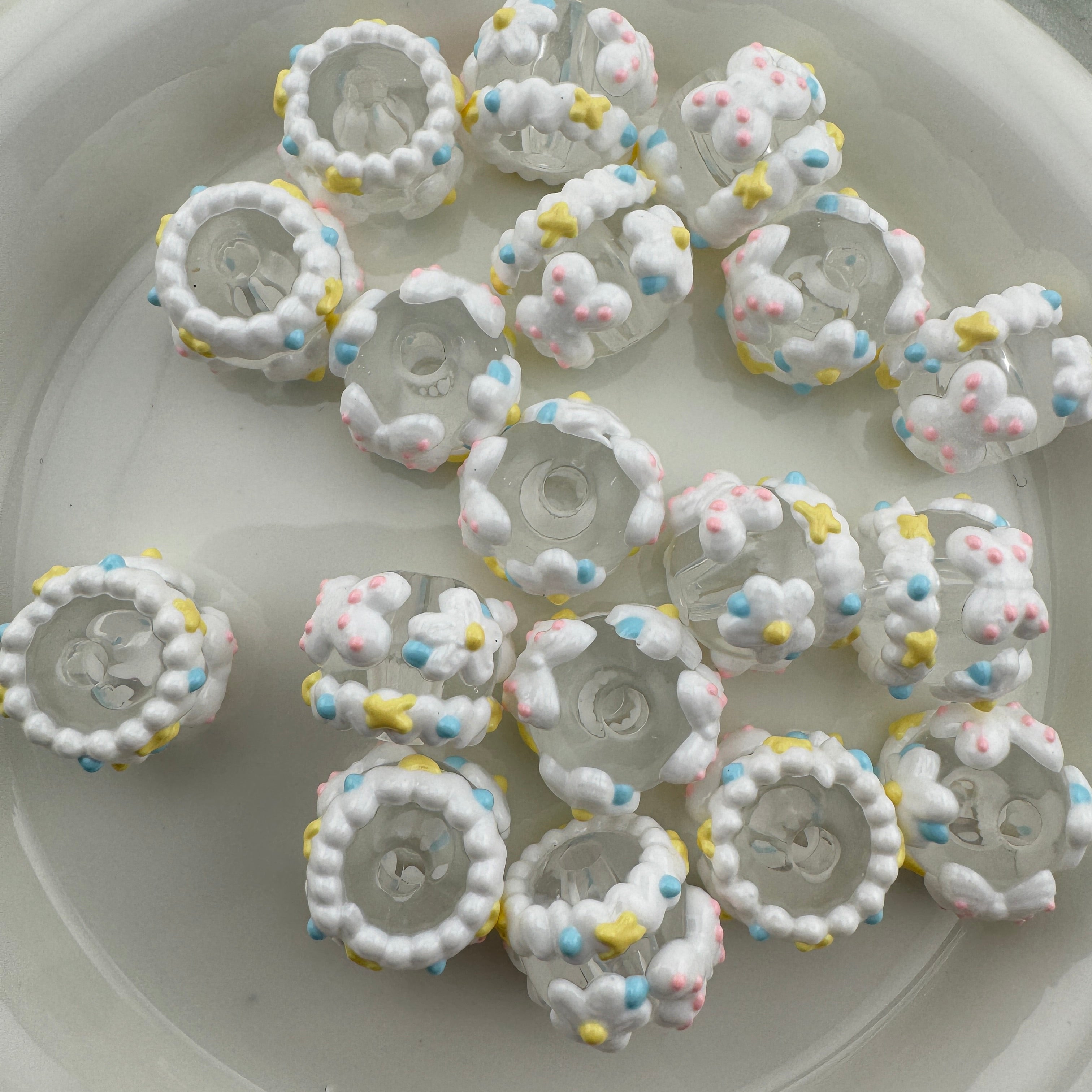 FS6724-16mm Hand Painted Acrylic Beads For Keychain Beadable Pens Making Zoe's DIY Shop