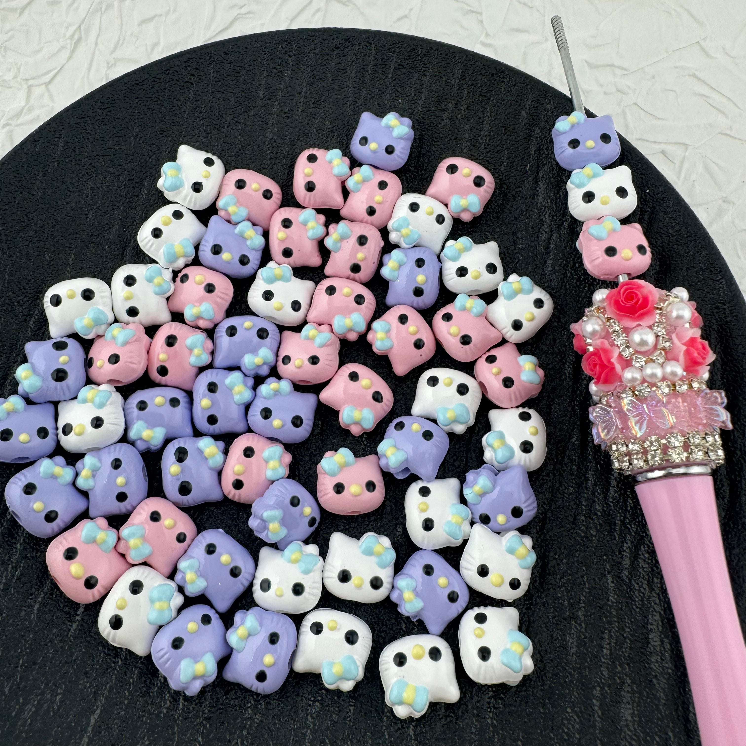 FS2303-HK Head Hand Painted Acrylic Beads Fit For Beadable Pens