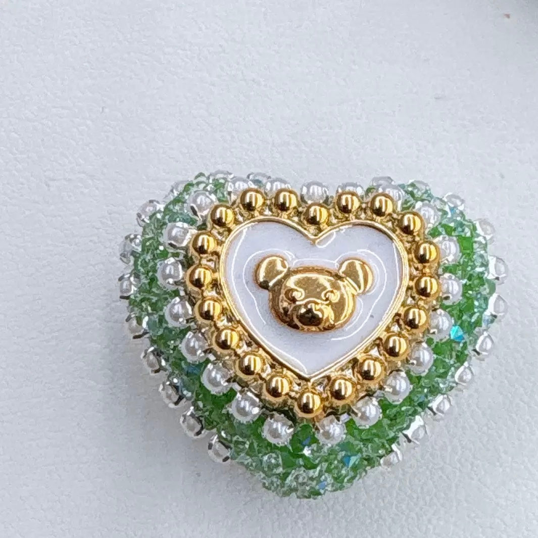 FS6809-24.6×27.5mm Bear Heart Sugar Beads Zoe DIY Wholesale