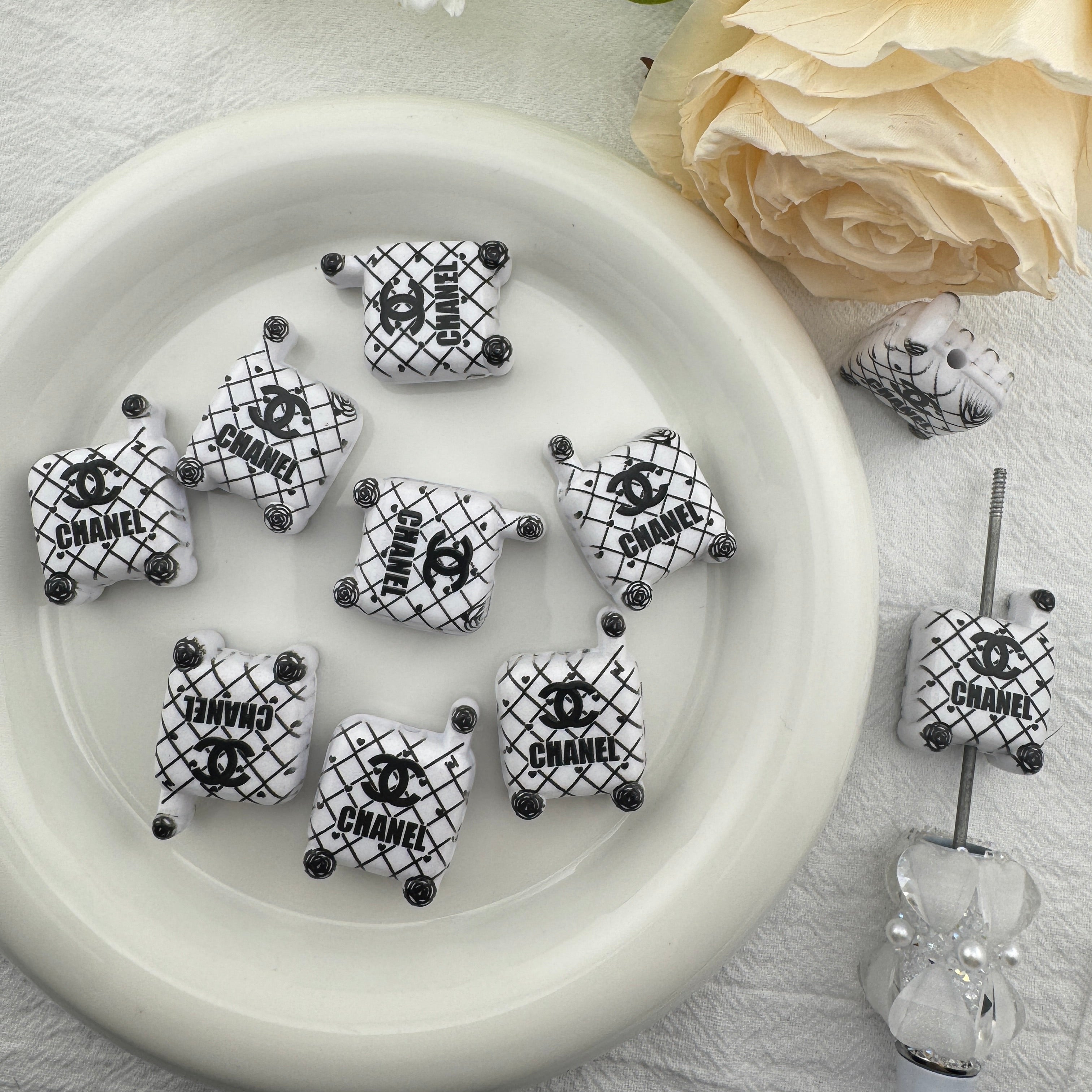 FS6715-20×30mm Luggage Printed Acrylic Beads Zoe's DIY Shop