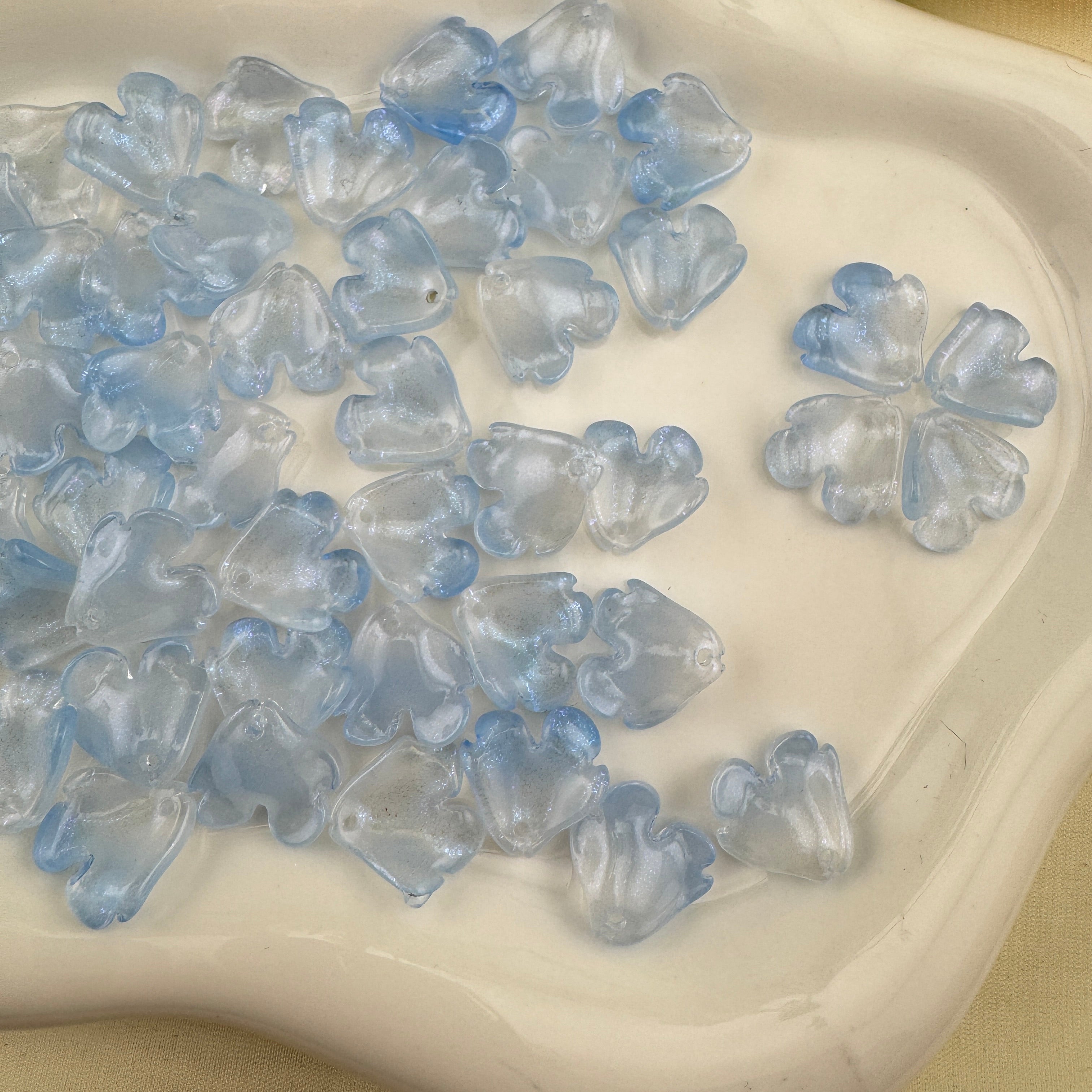 FS2770- Glass Melastoma petal Charms Zoe's DIY Shop