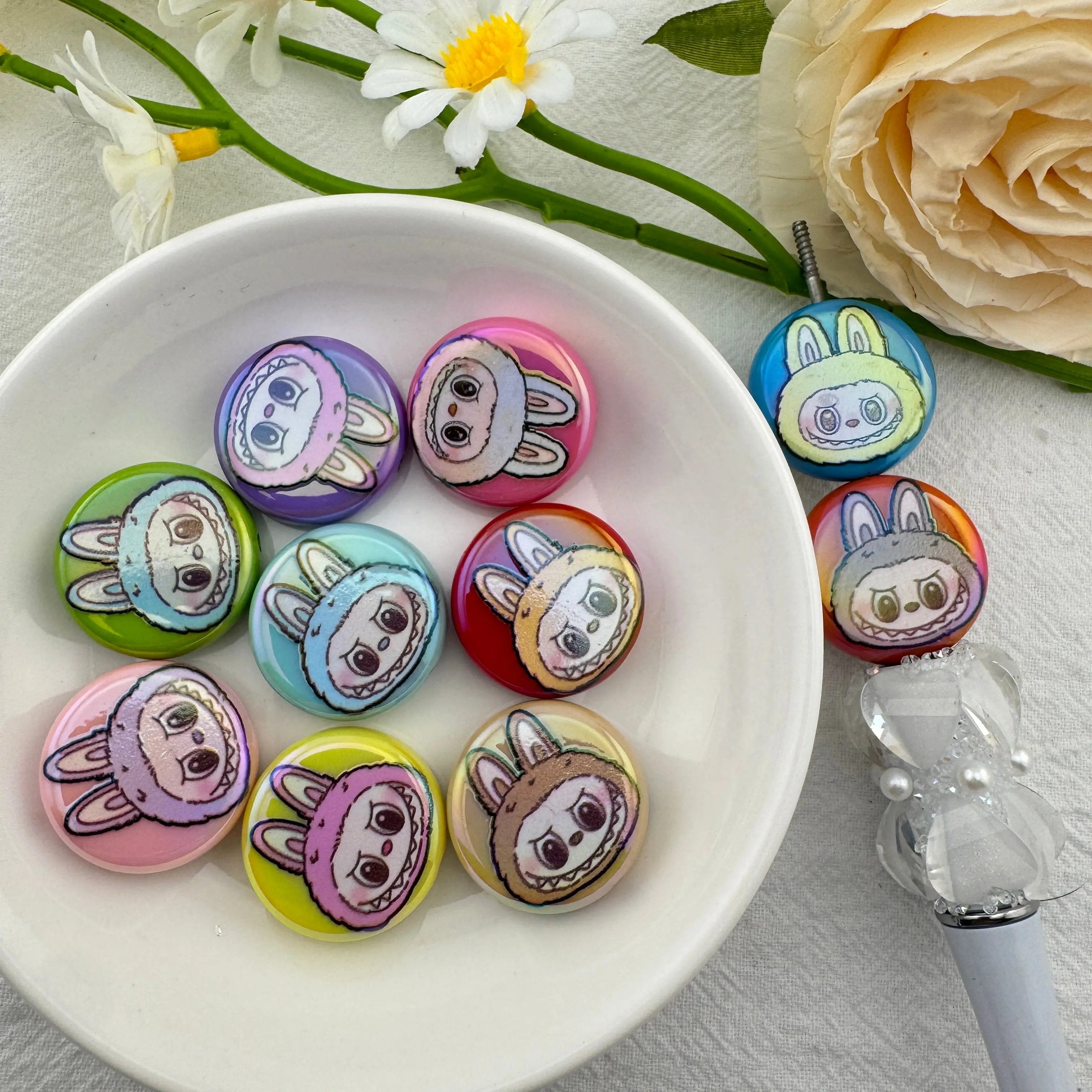 FS6735-20mm LBB Random Mixed Color Round Plate Acrylic Beads Zoe's DIY Shop