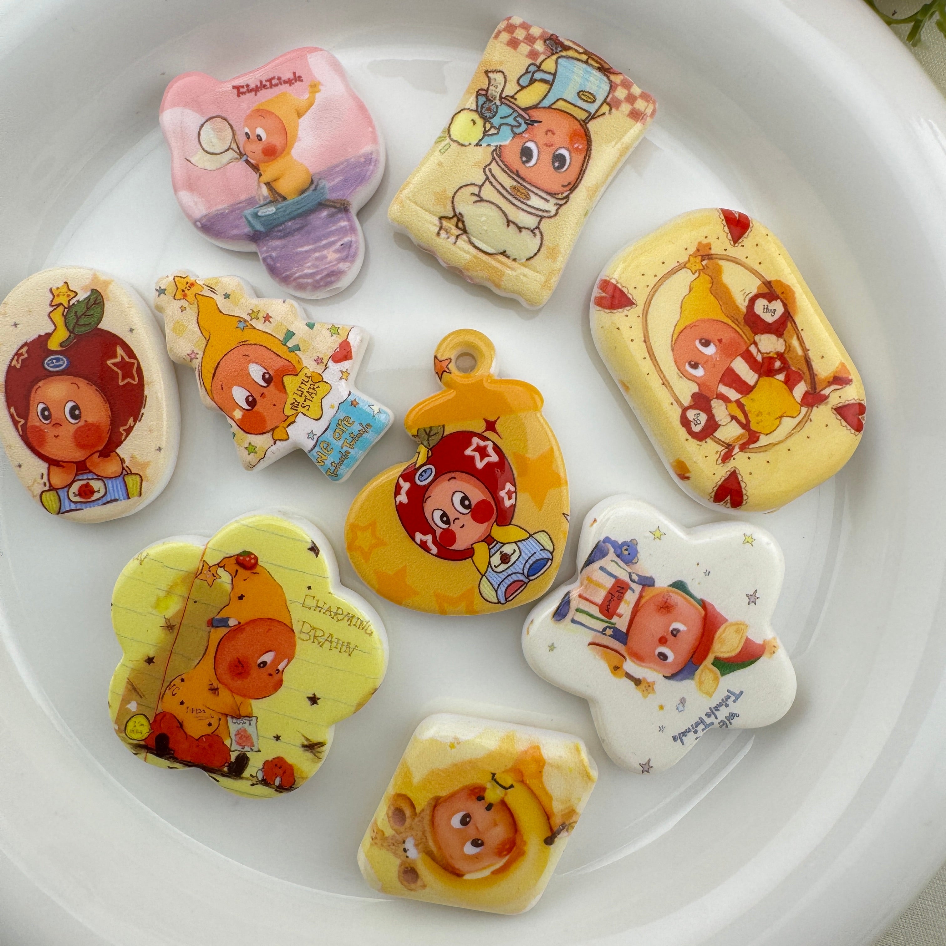 FS6741-Star Man Printed Acrylic Beads Zoe's DIY Shop