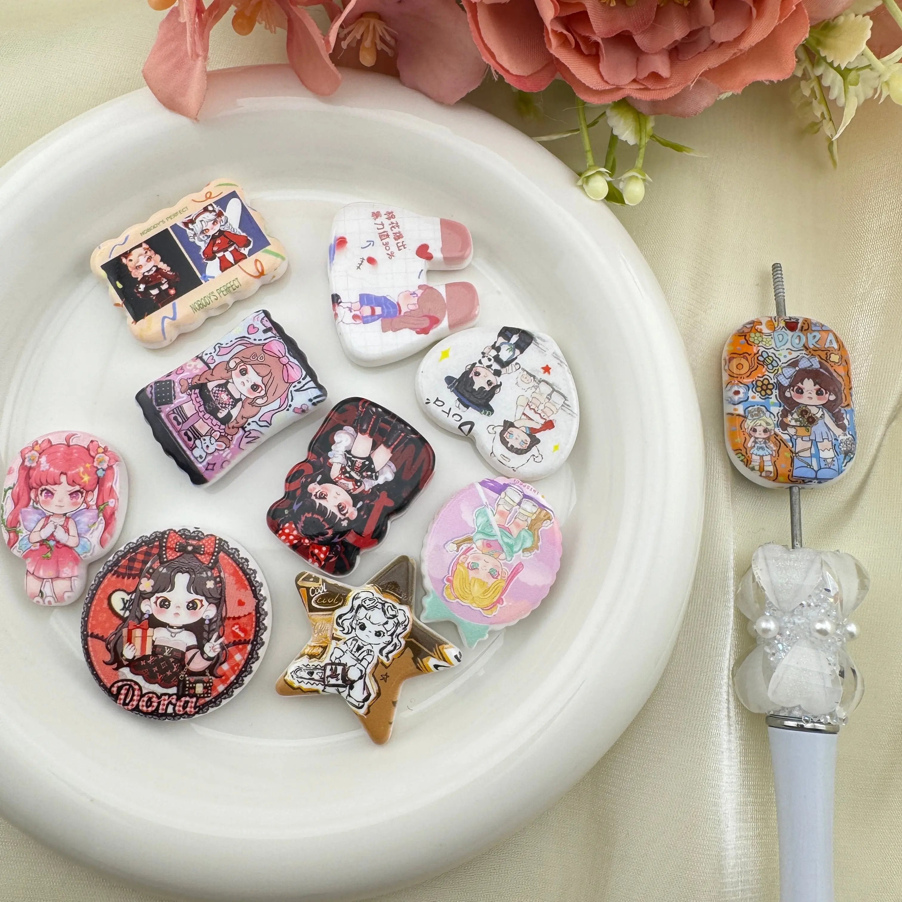 FS6745-Zora Printed Mixed Acrylic Beads Zoe's DIY Shop