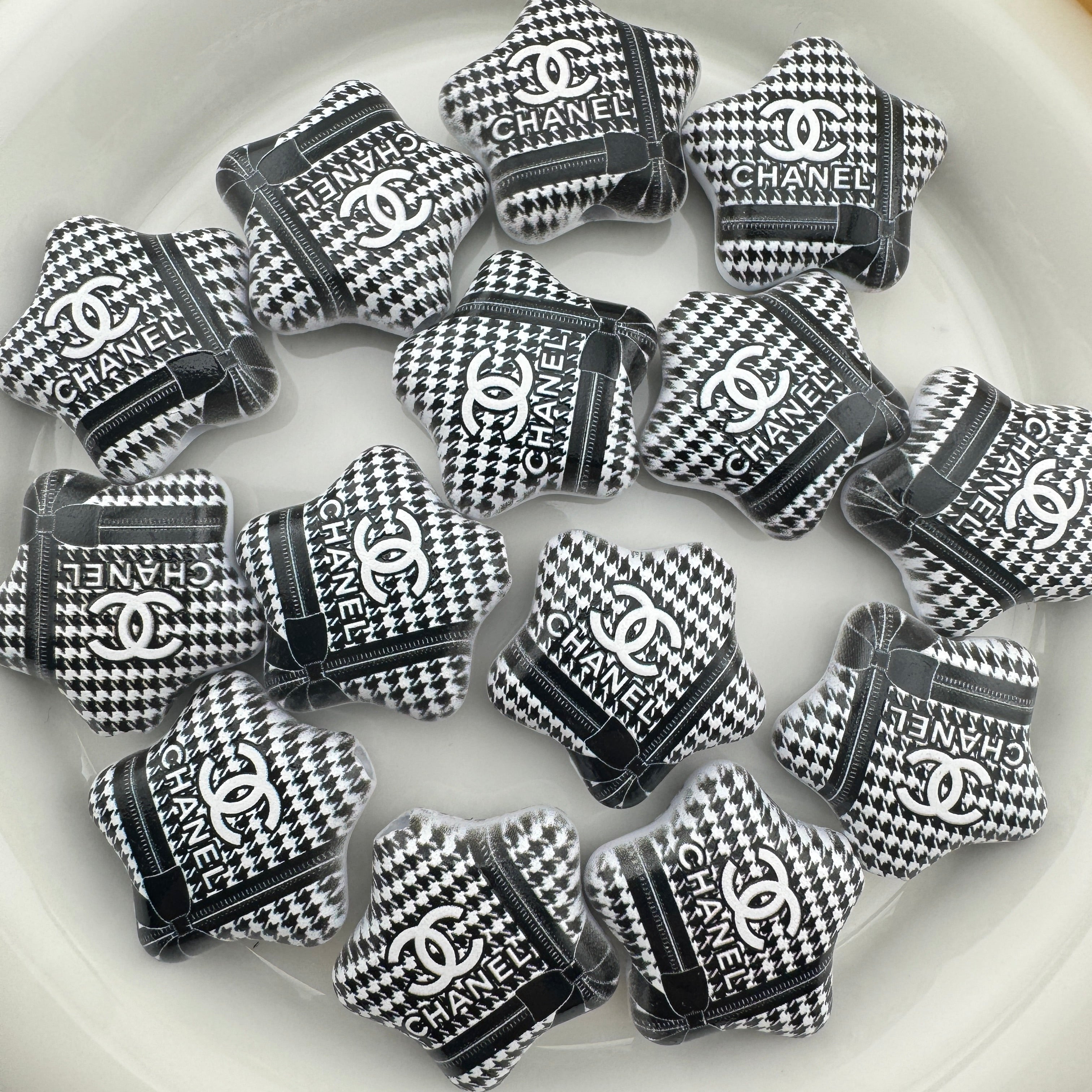 FS6712-25mm Star Printed Acrylic Beads Zoe's DIY Shop