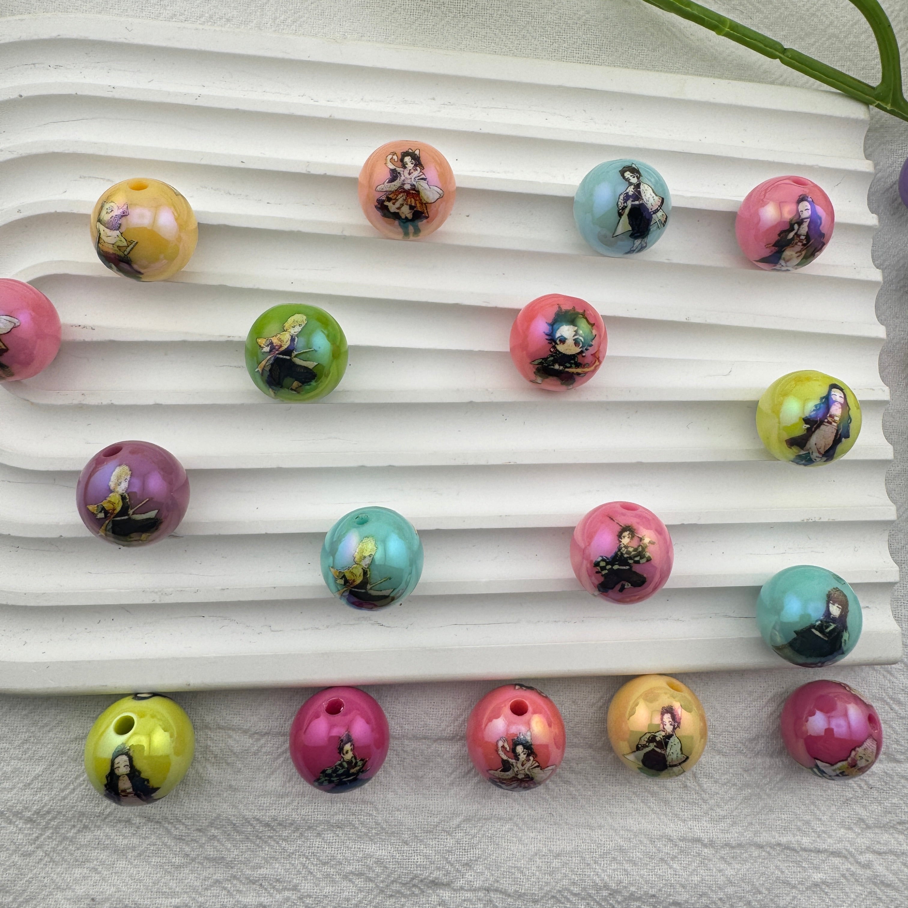 FS6698-16mm Demon Slayer Printed Acrylic Beads Zoe's DIY Shop