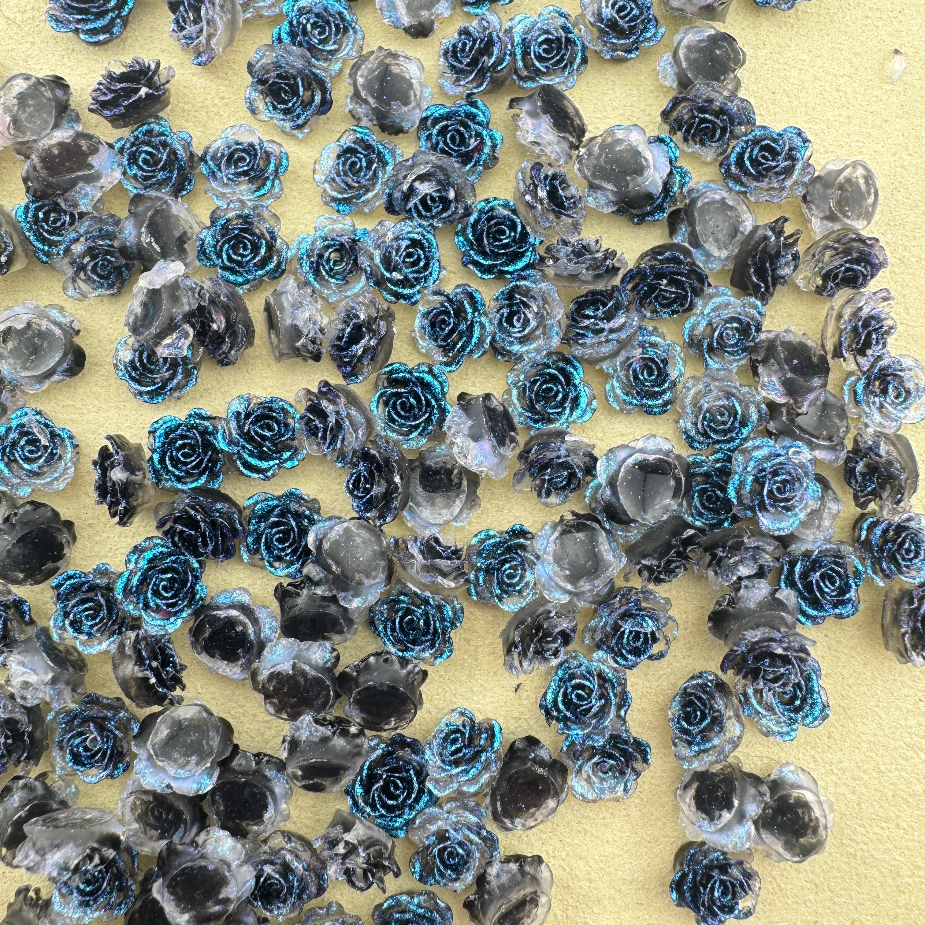 FS6364-10mm Glitter Soft Flower Nail Charms Zoe's DIY Shop