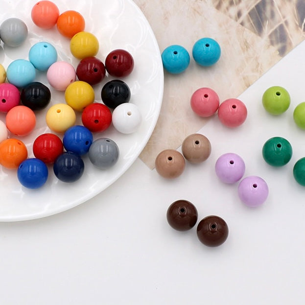 FS1919-16MM Solid Color Stoving Varnish Acrylic Beads Fit For Beadable Pens