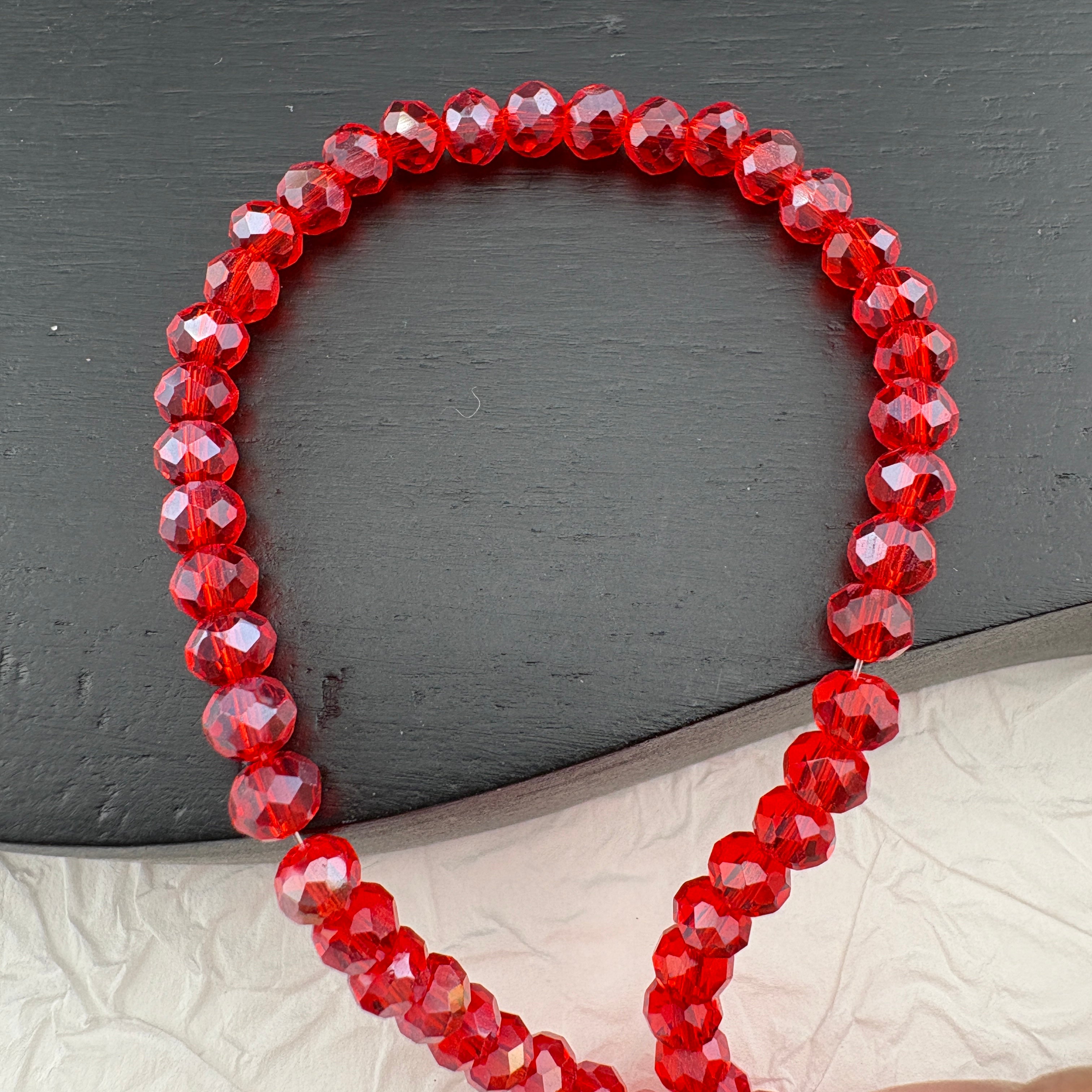 FS2523- 4mm Christmas Red AB Crystal Glass Beads