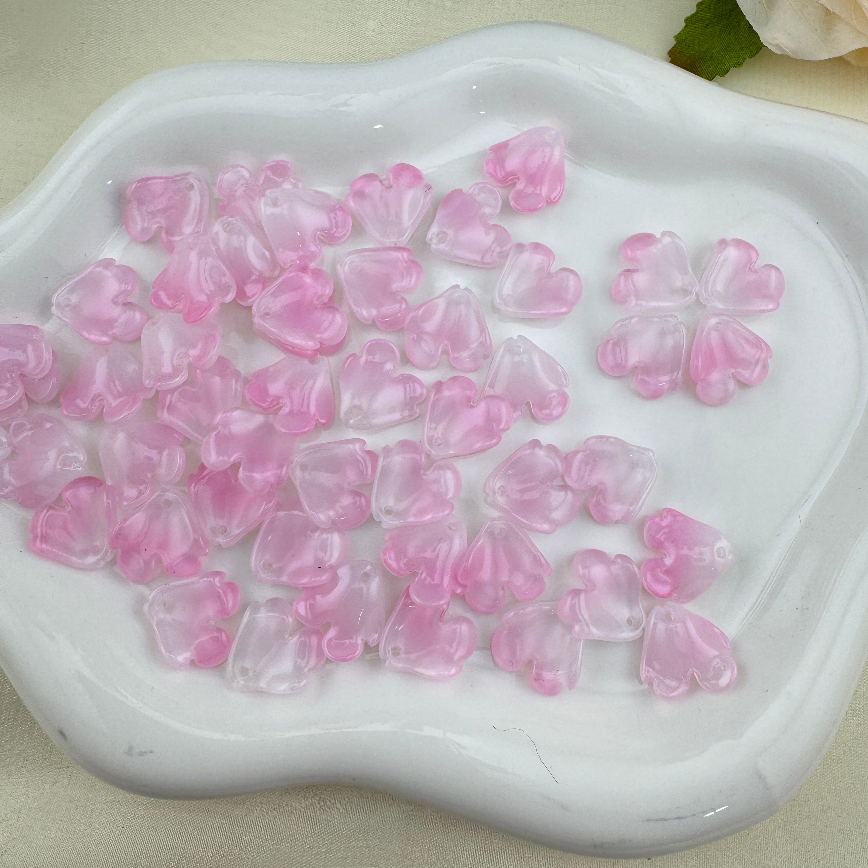 FS2770- Glass Melastoma petal Charms Zoe's DIY Shop