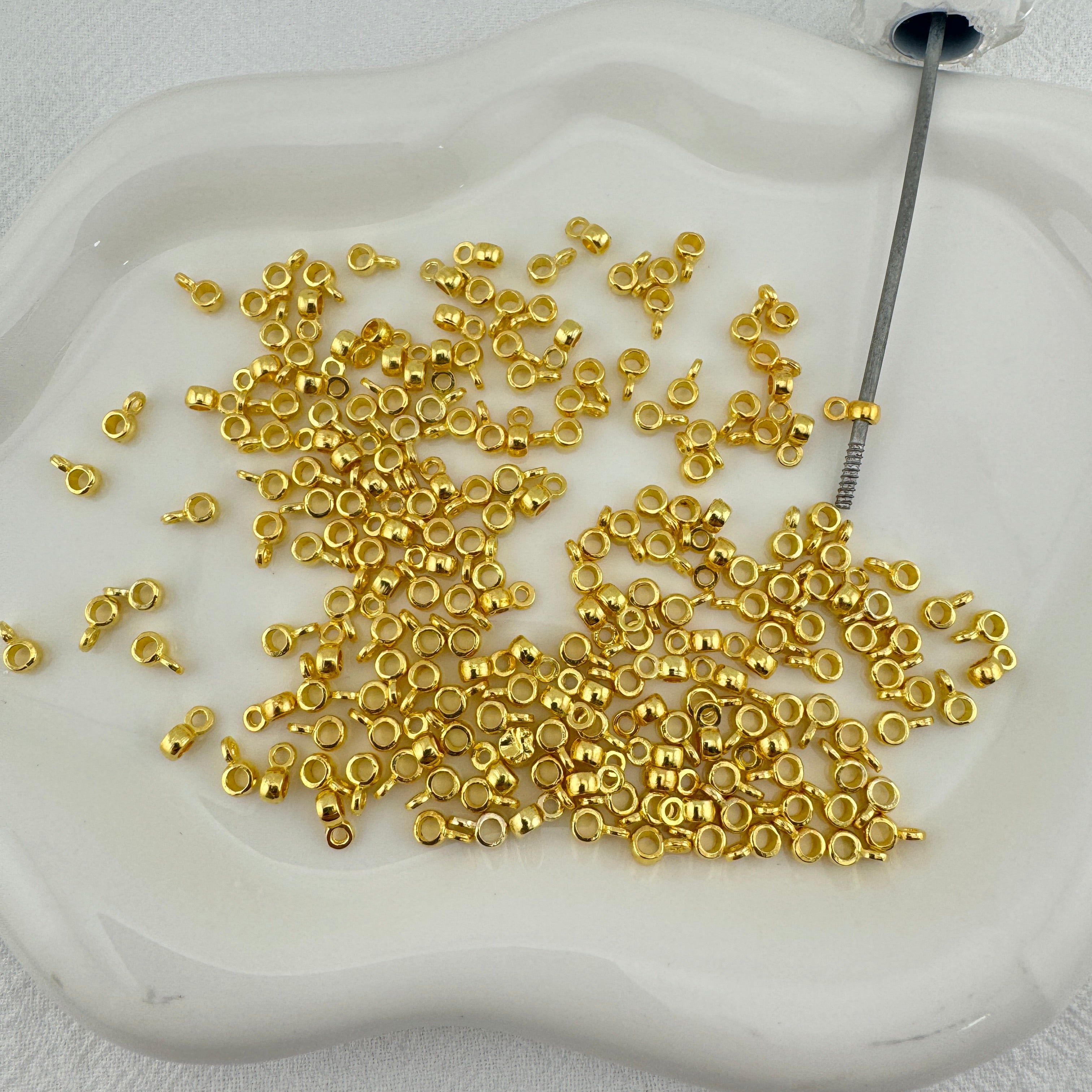 FS5184- Height: 2.4mm, Diameter: 4mm, Spacers With 2.4mm Card Height, 4mm Diameter Beads With Hanging Holes Fit For Pen Zoe's DIY Shop